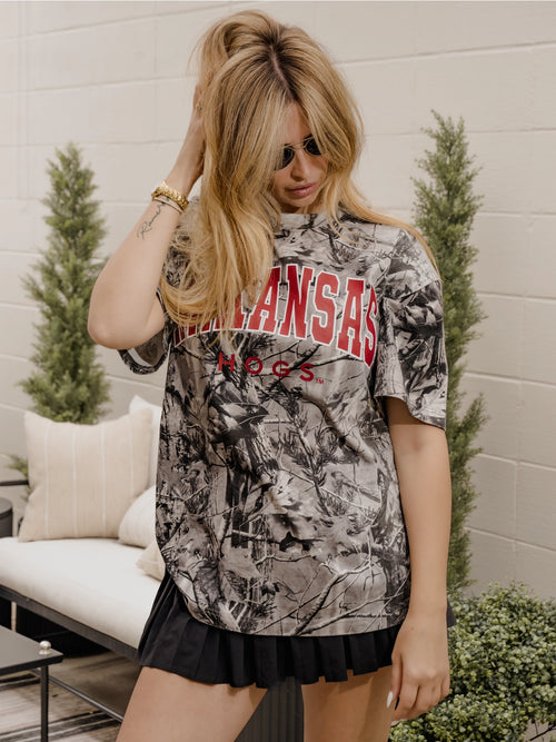 Arkansas White Camo Tee