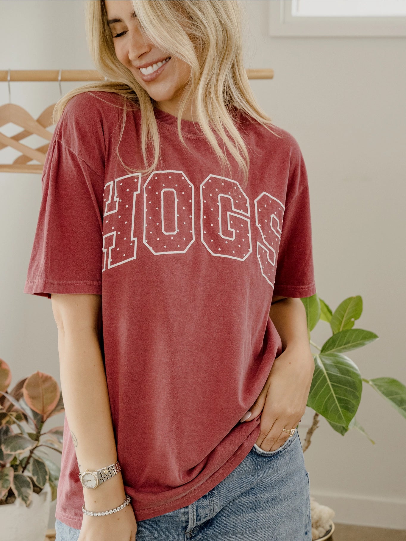 Livy Lu Arkansas Razorbacks Polka Dot Tee