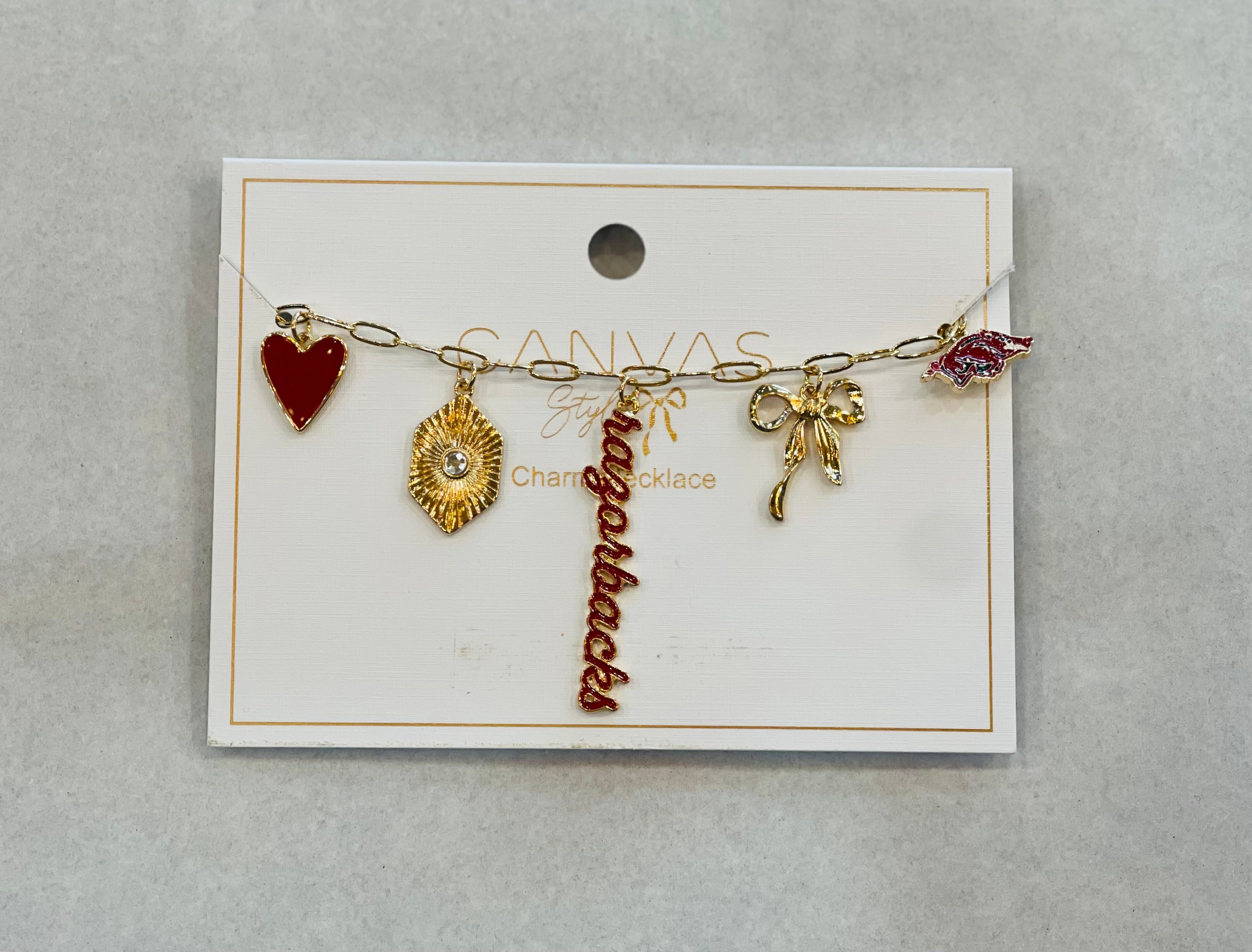 Razorbacks Paperclip Charm Necklace