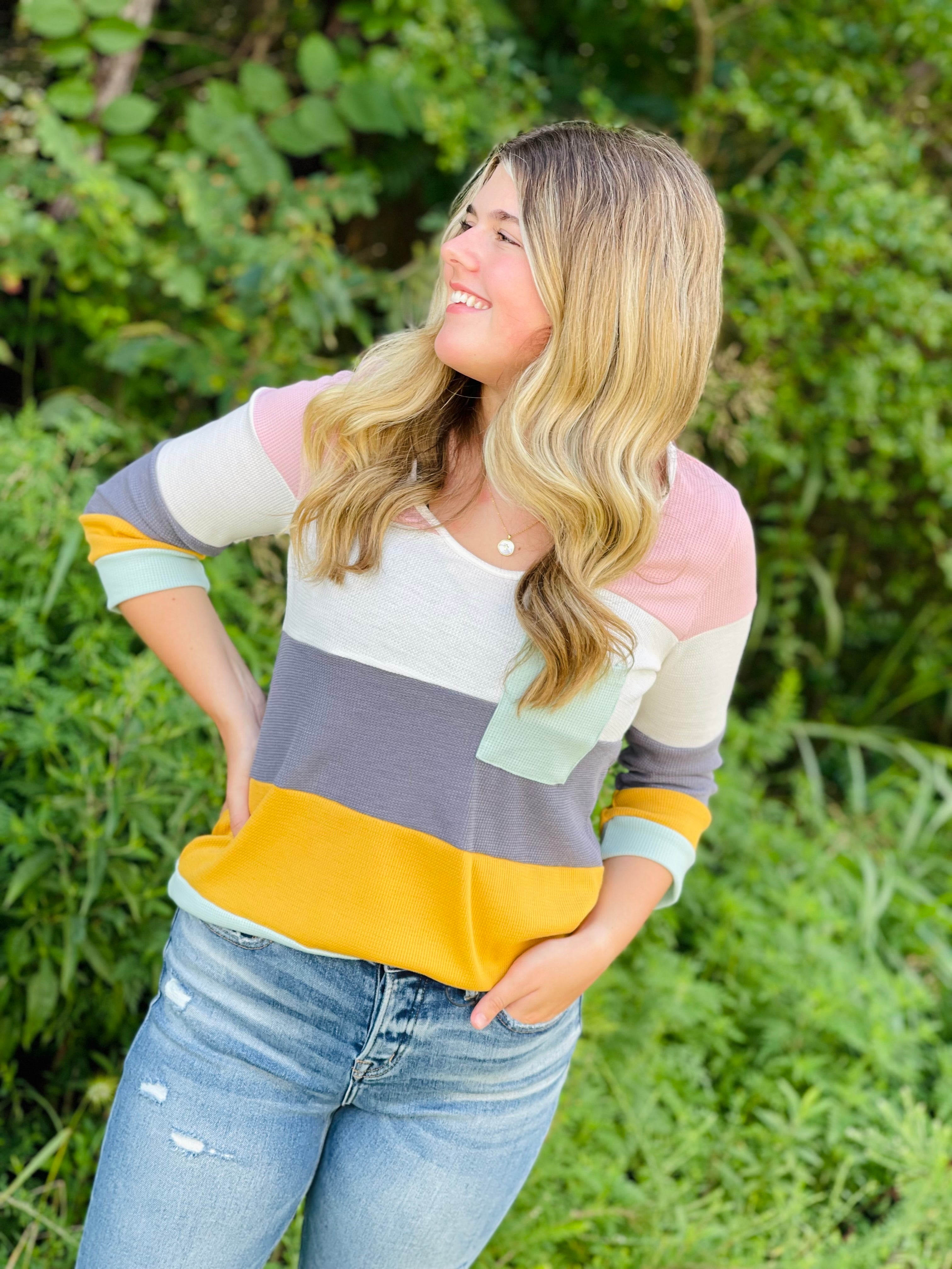 KEELEY COLORBLOCK KNIT TOP