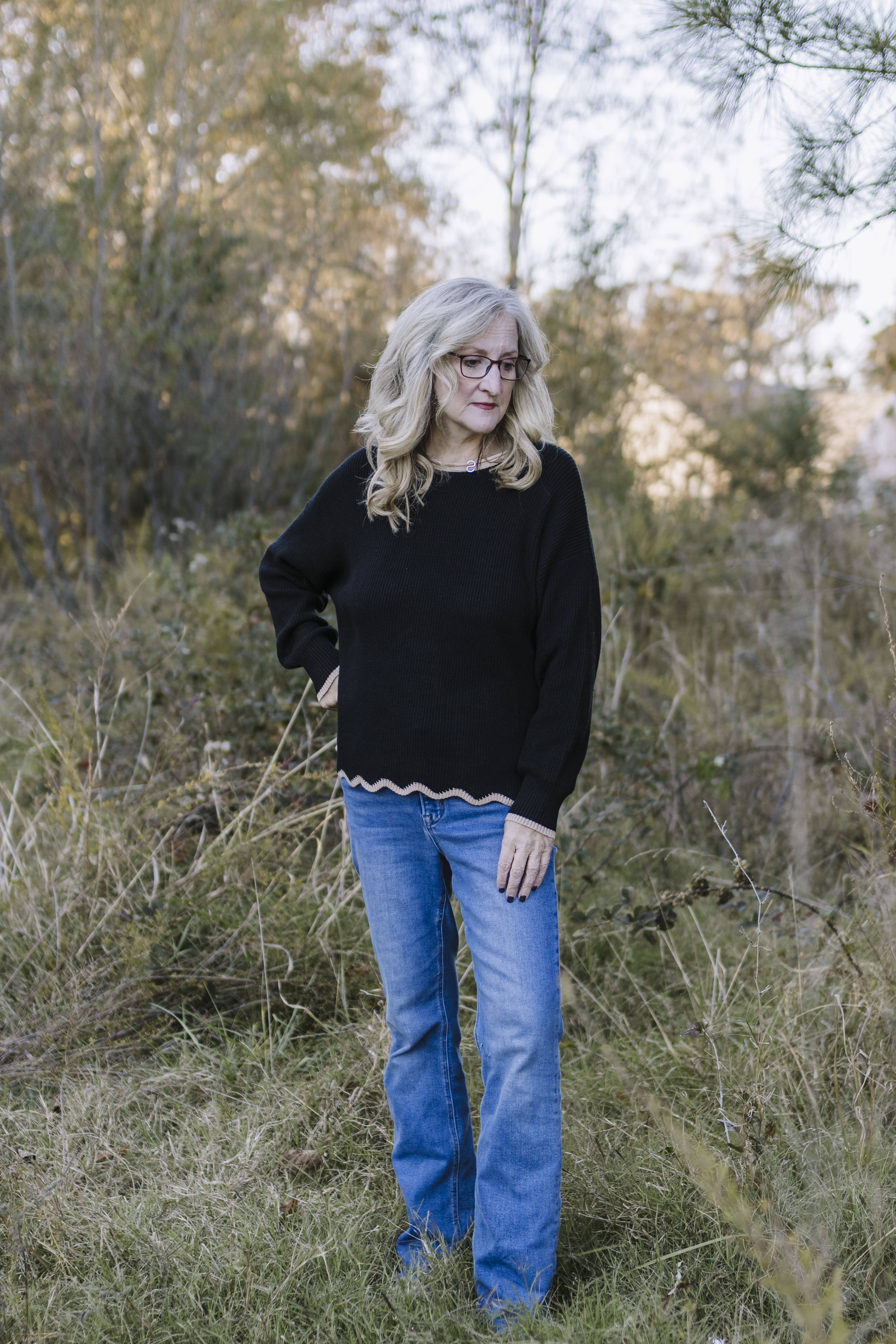 Sutton Scalloped Trim Sweater