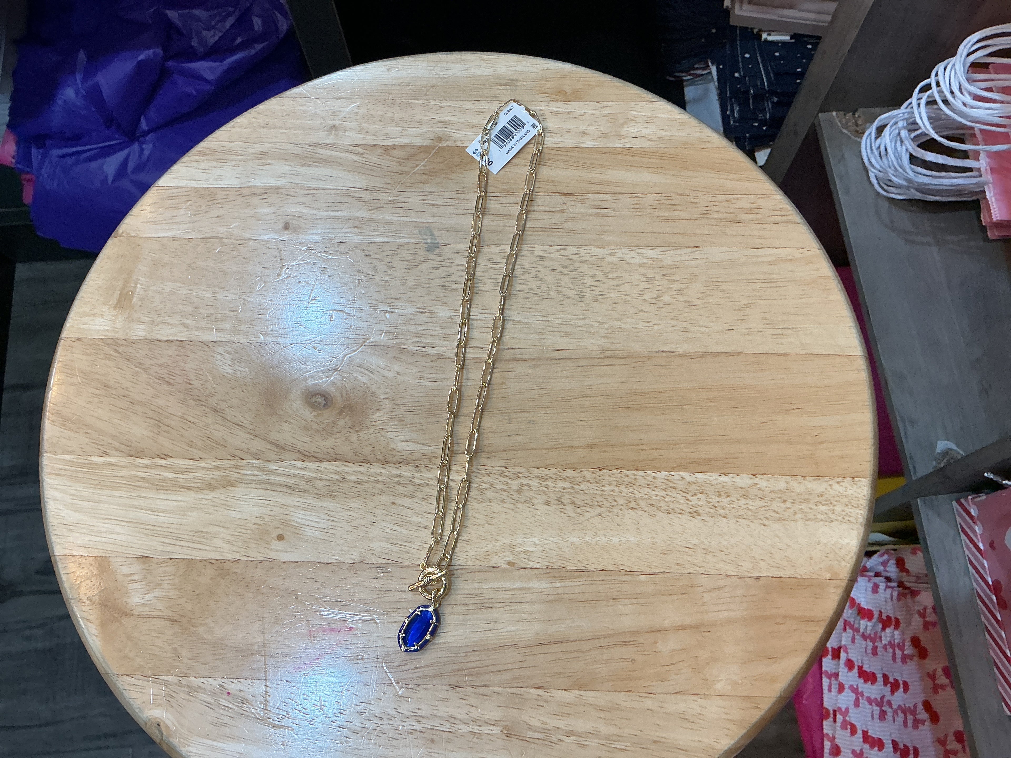 Elisa Enamel Link Gold Necklace