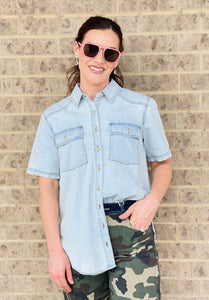 Lyla Light Denim Top