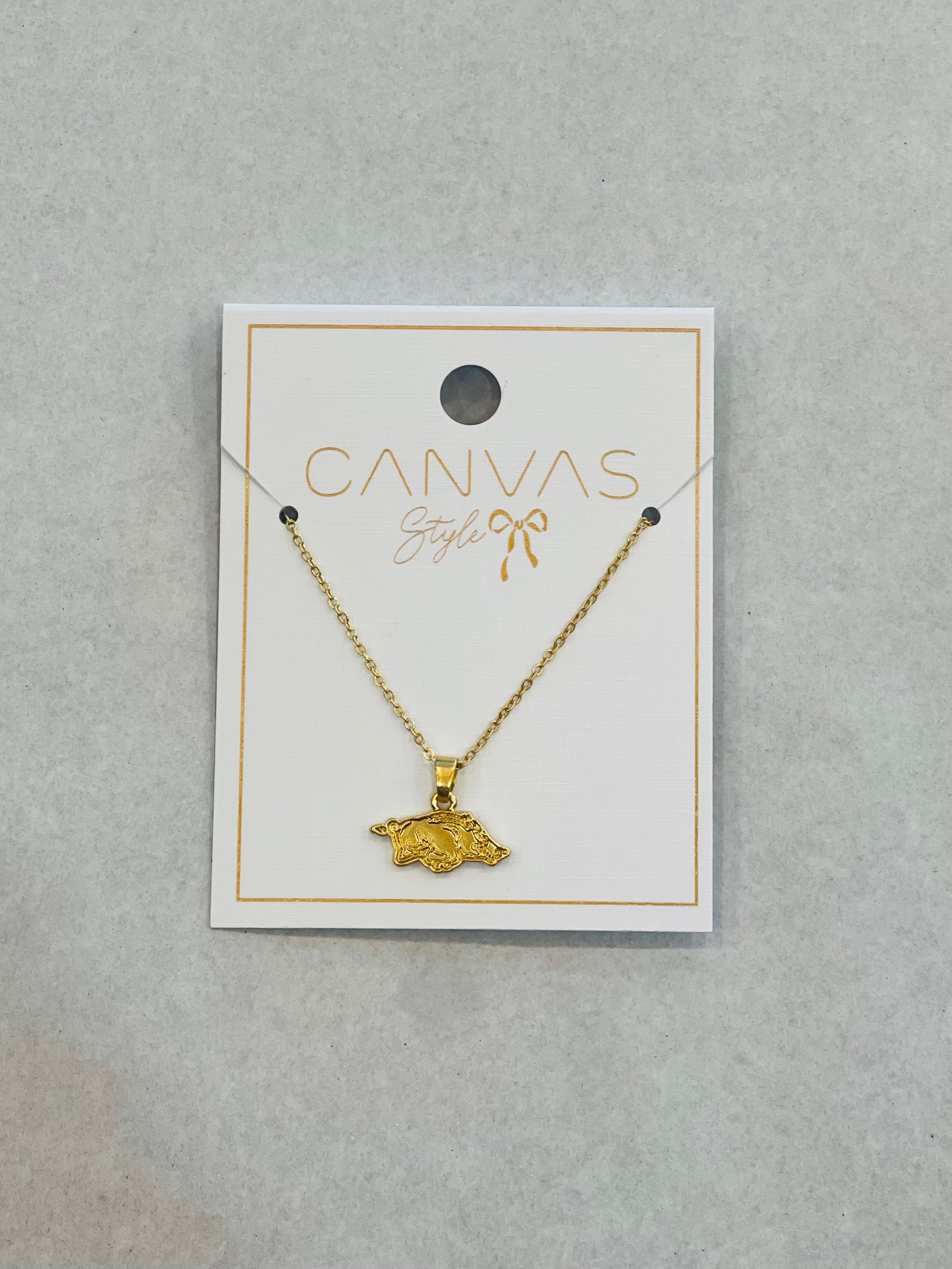 Arkansas Razorbacks 24K Gold Plated Necklace