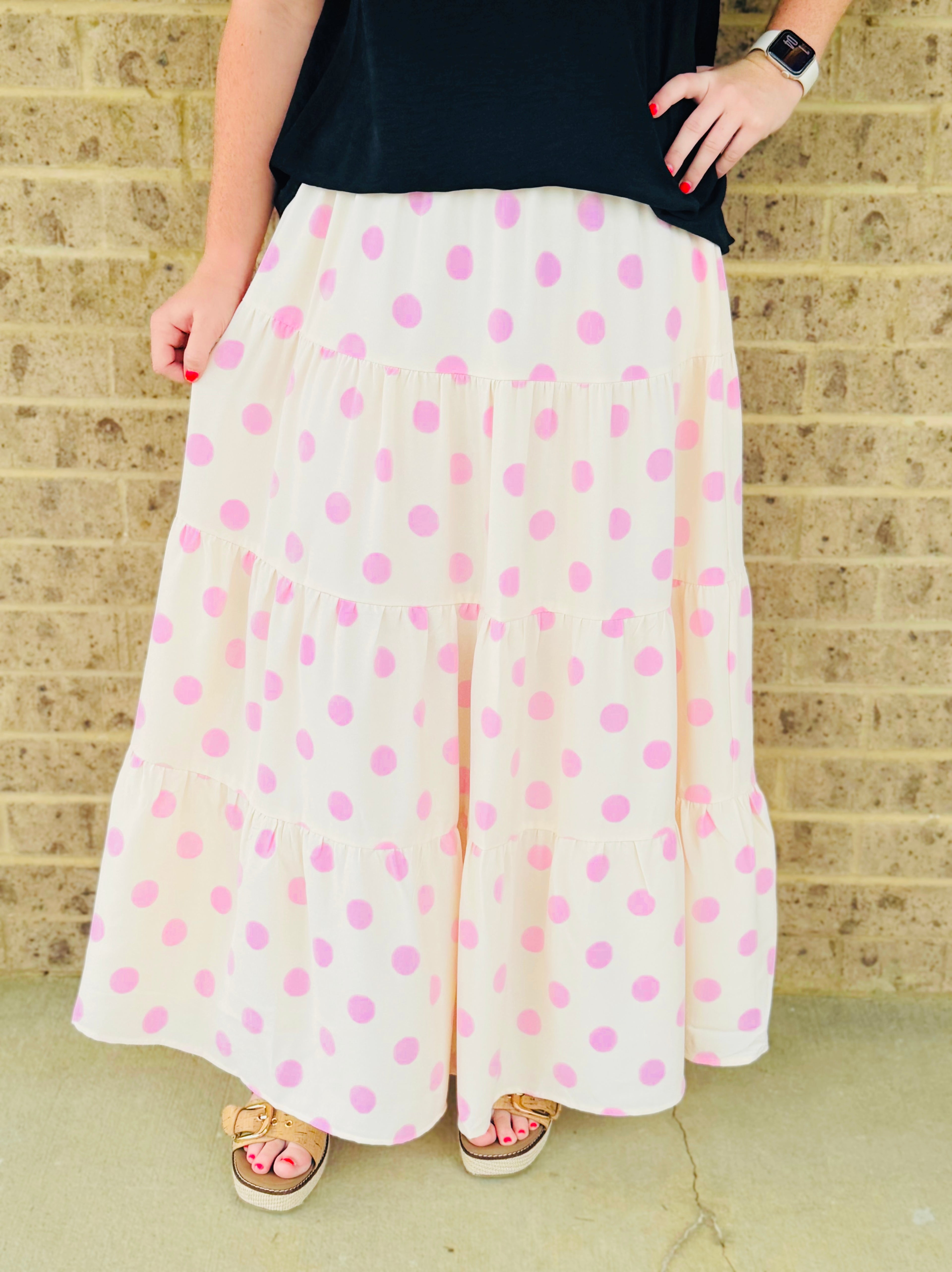 Sarah Polka Dot Maxi Skirt