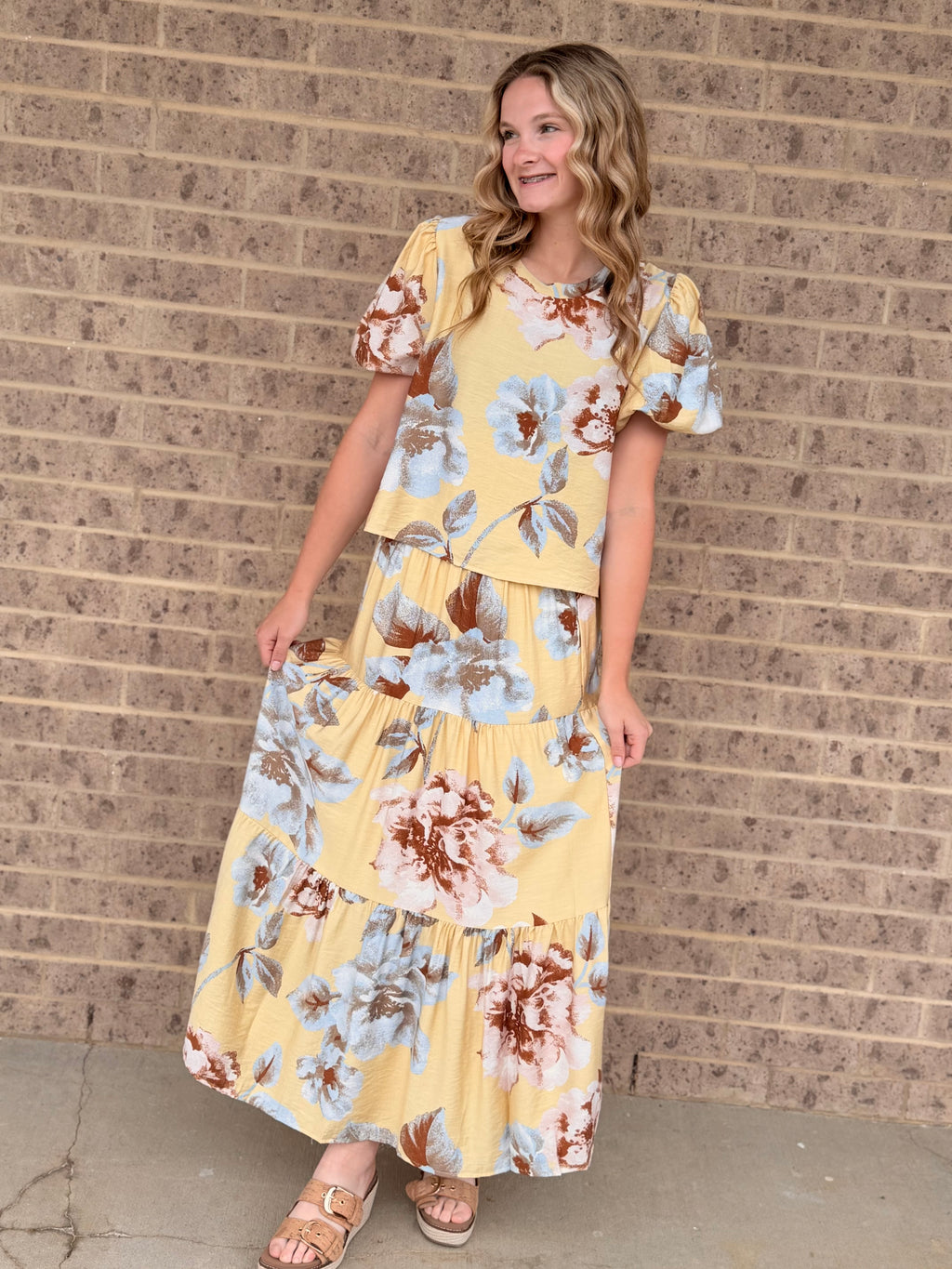 Savannah Floral Tiered Maxi Skirt