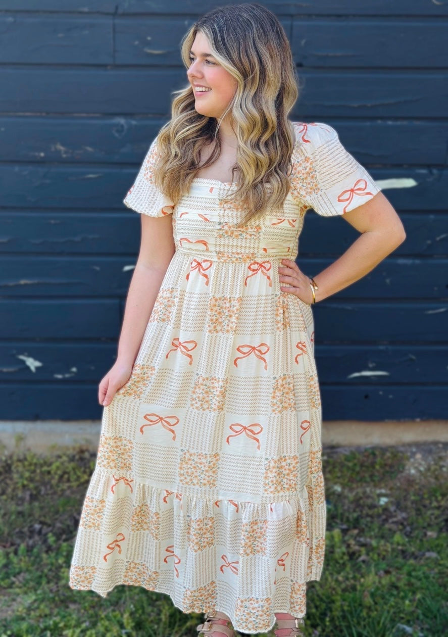 April Puff Sleeve MIDI