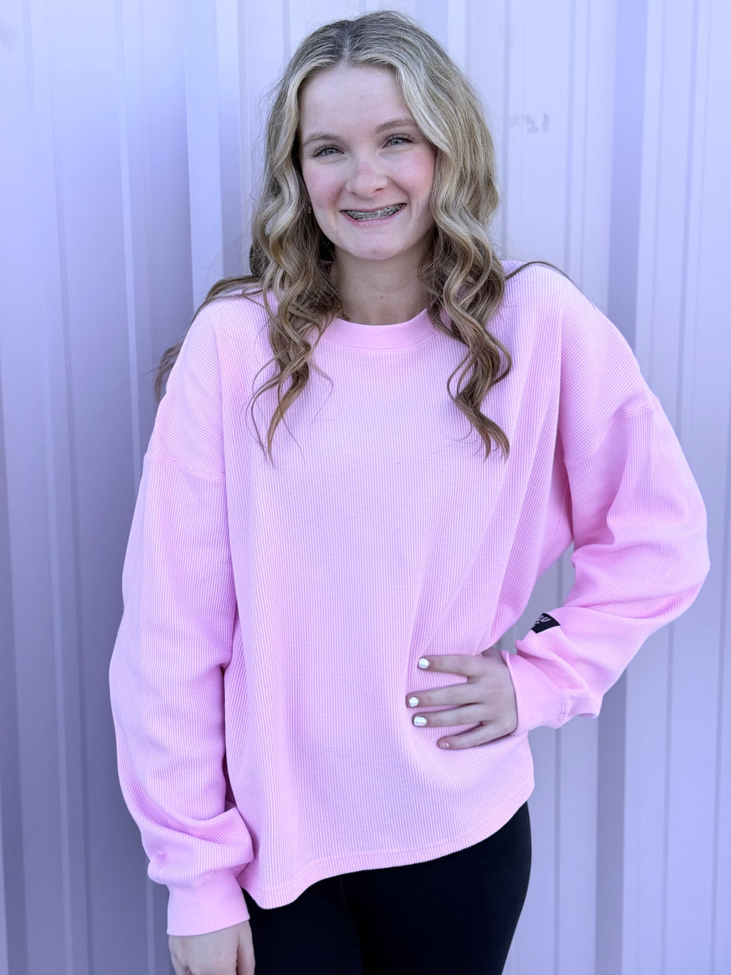 Lulu Mac Waffle Longsleeve Top