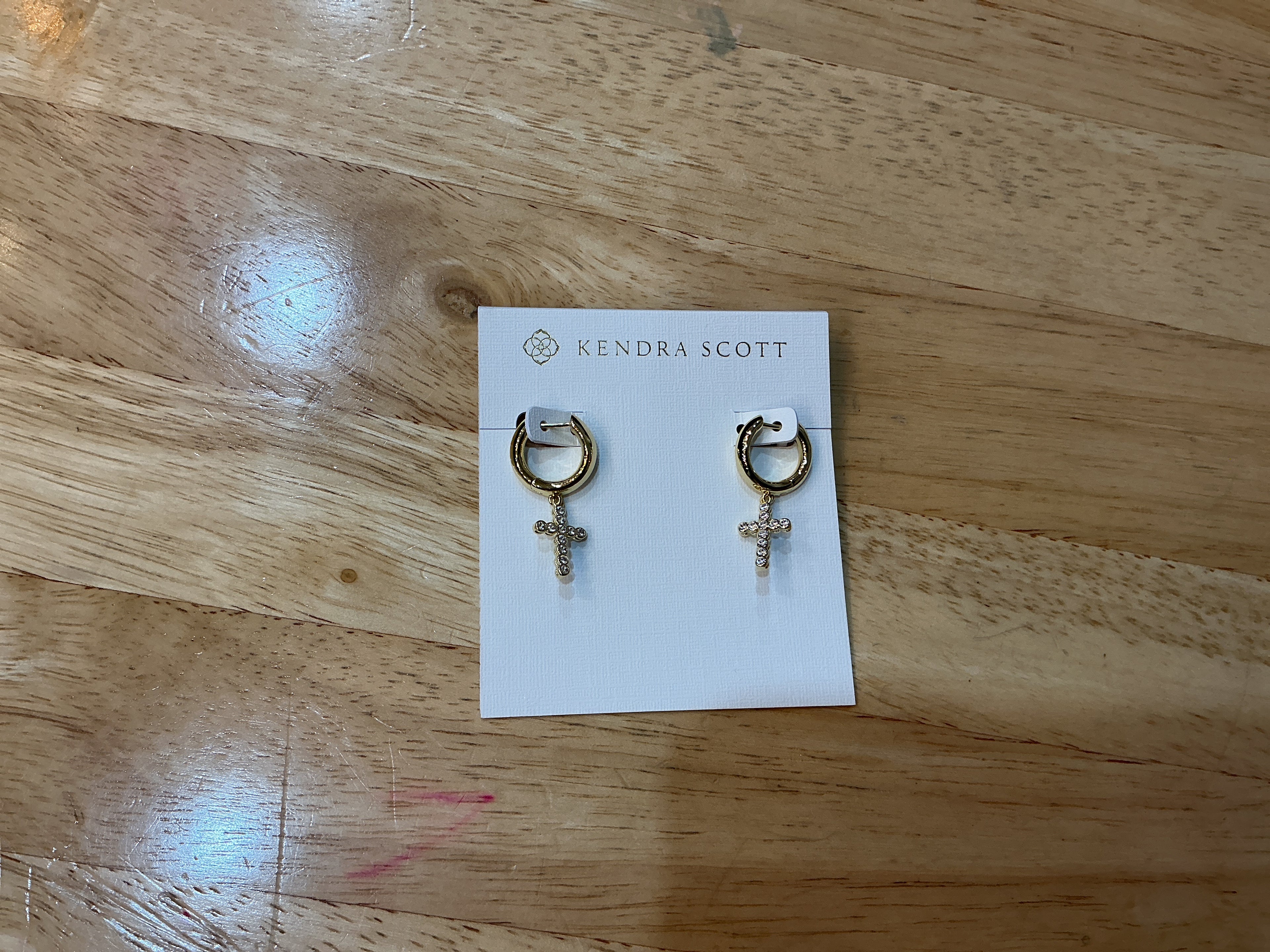 Cross crystal Huggie earring