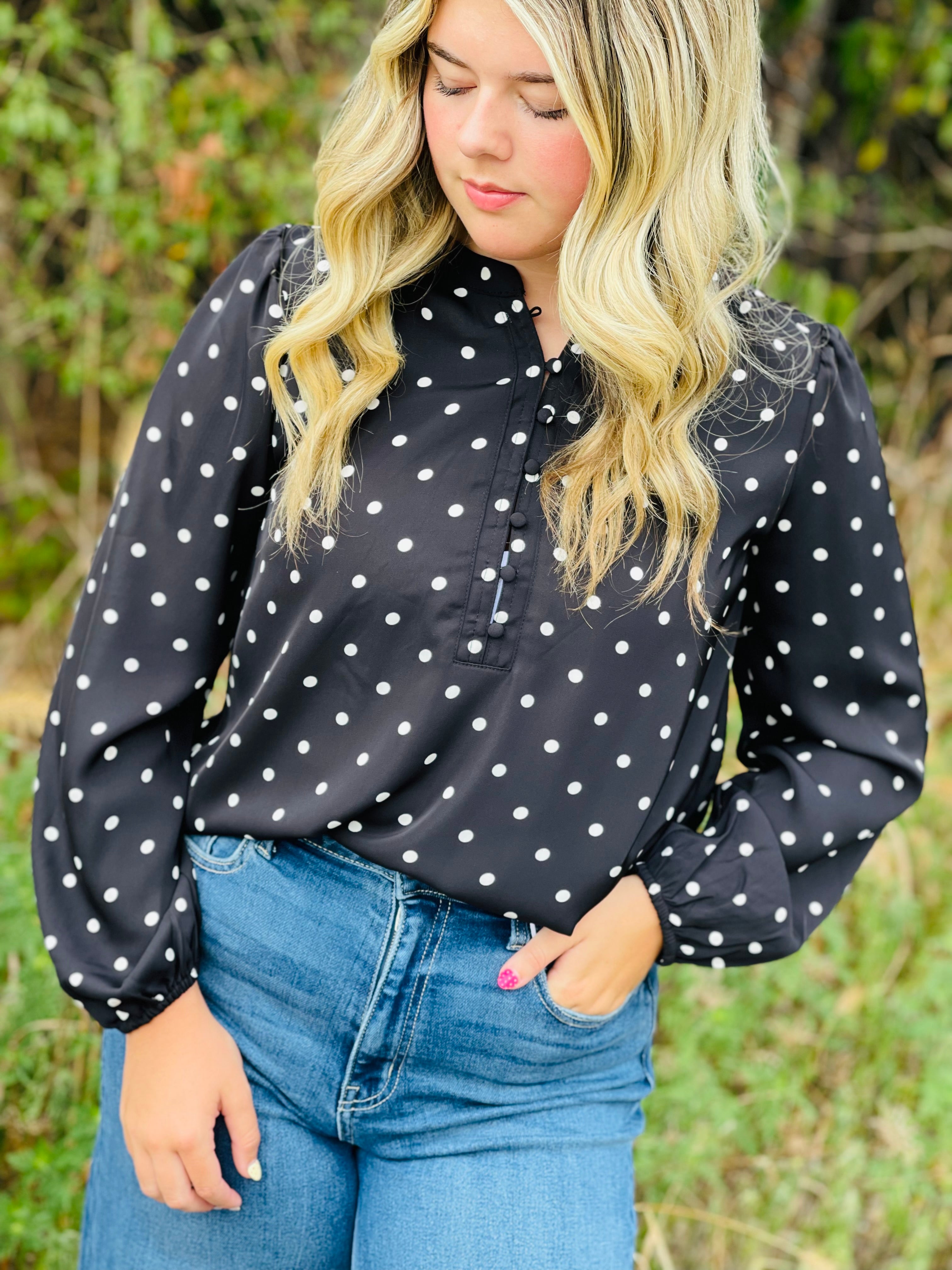 Kaitlin Polka Dot Blouse