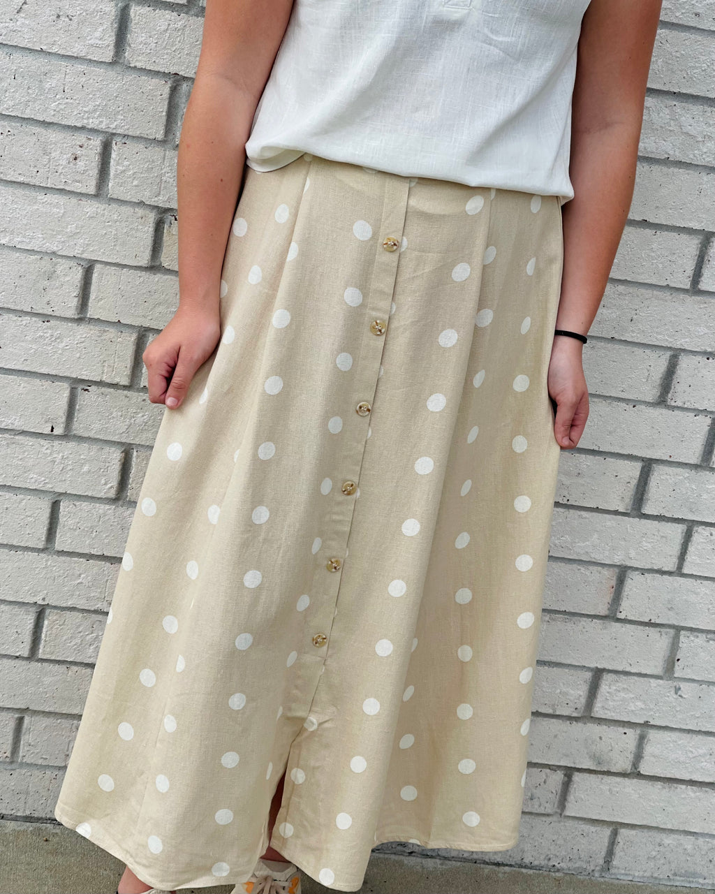 Pamela Polka Dot Midi Skirt