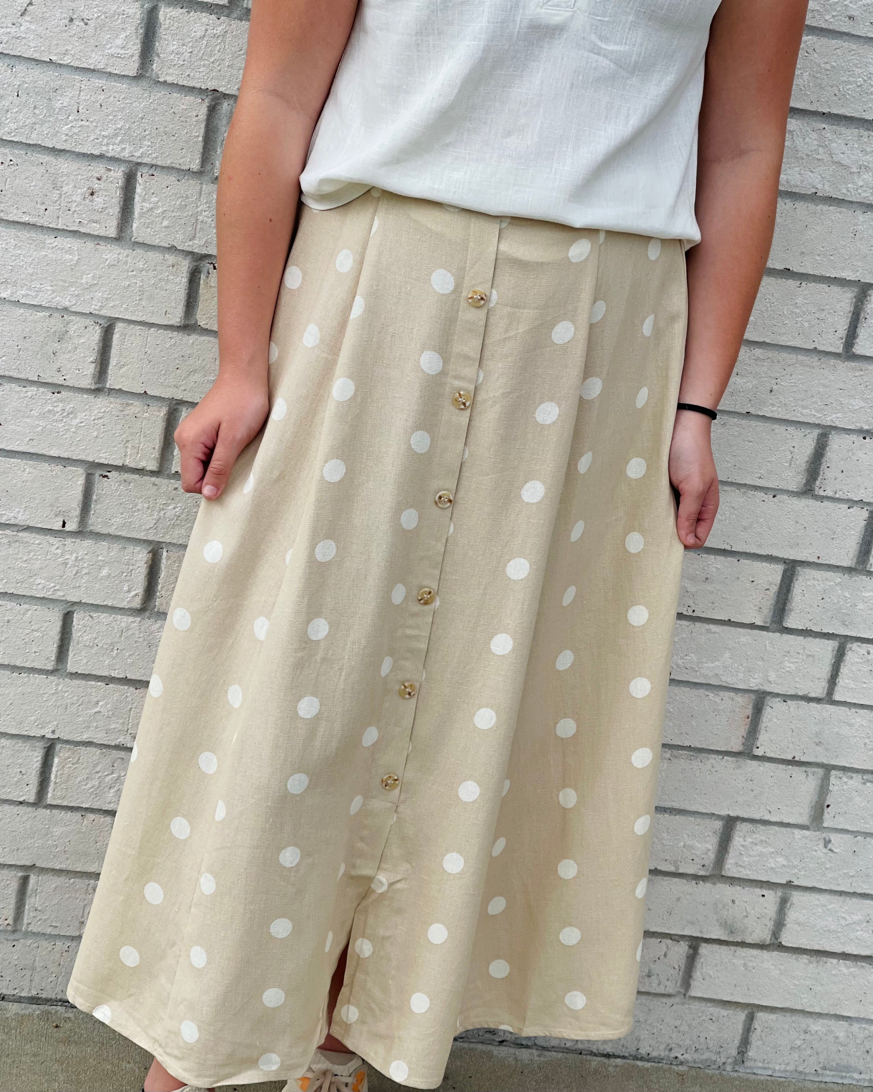 Pamela Polka Dot Midi Skirt