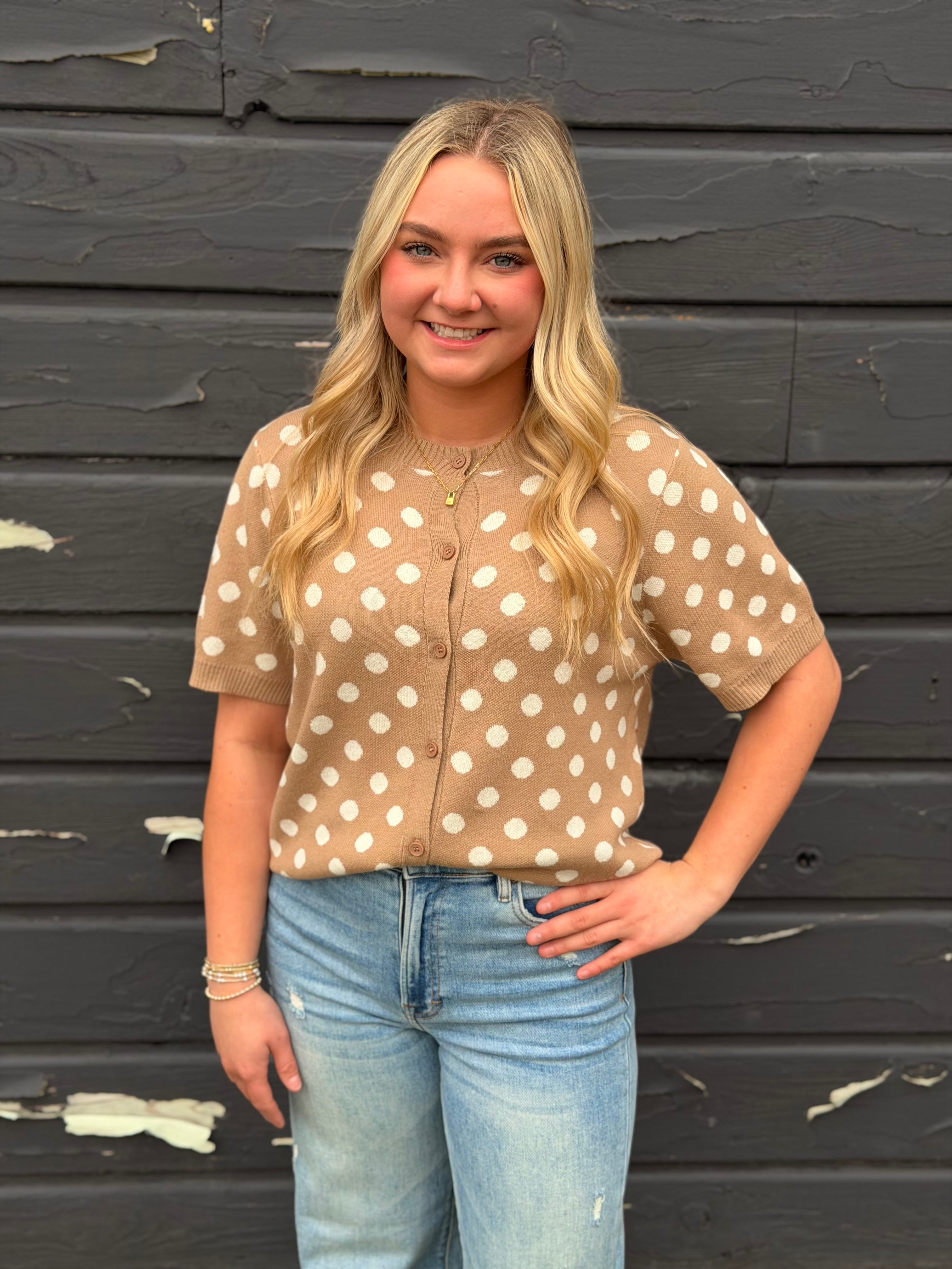 Pepper Polka Dot Sweater Cardigan