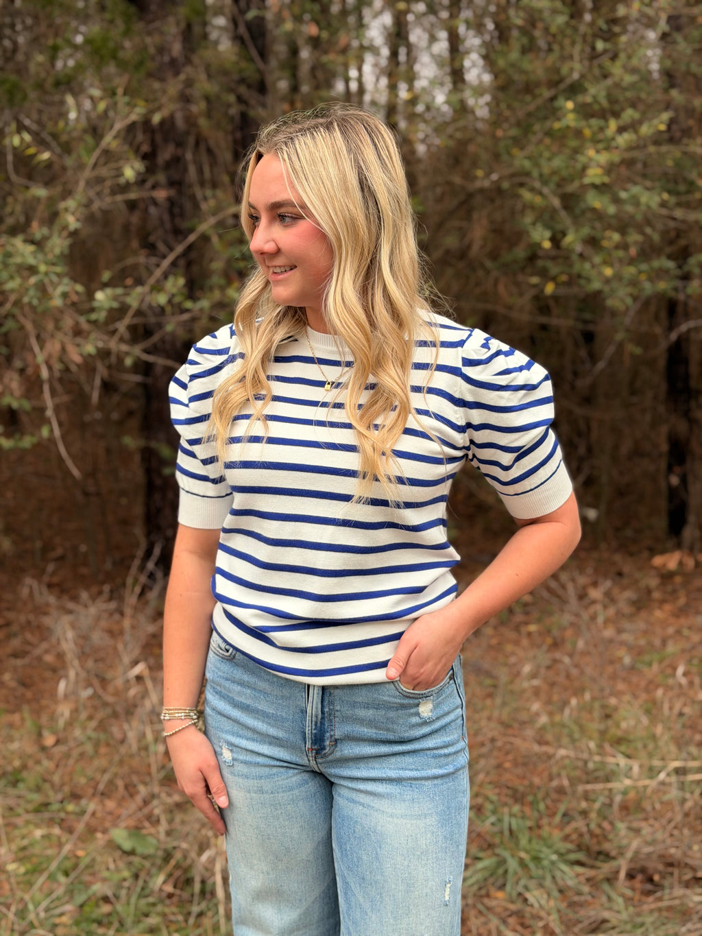 Chelsea Striped Crew Neck Top