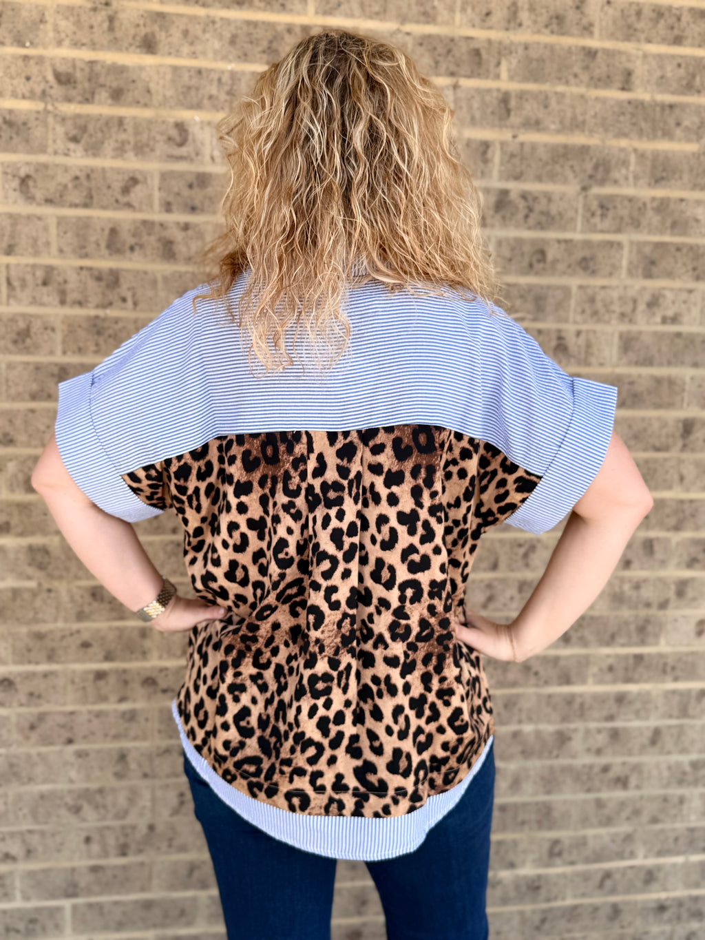 Leopard Sunset Button Up