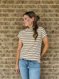 Caroline Striped Mock Neck by PB