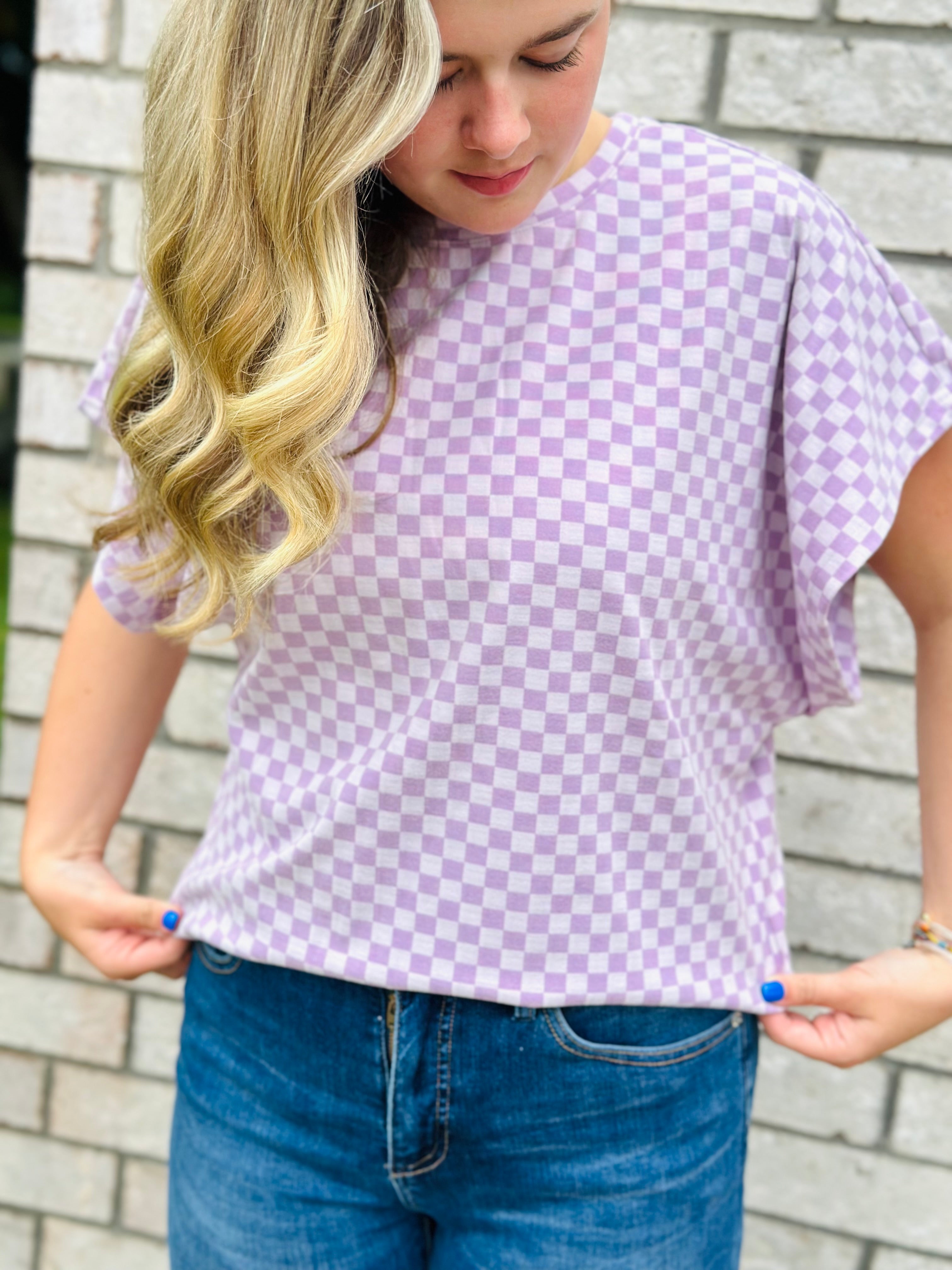 EMMA LANE CHECKERED TOP