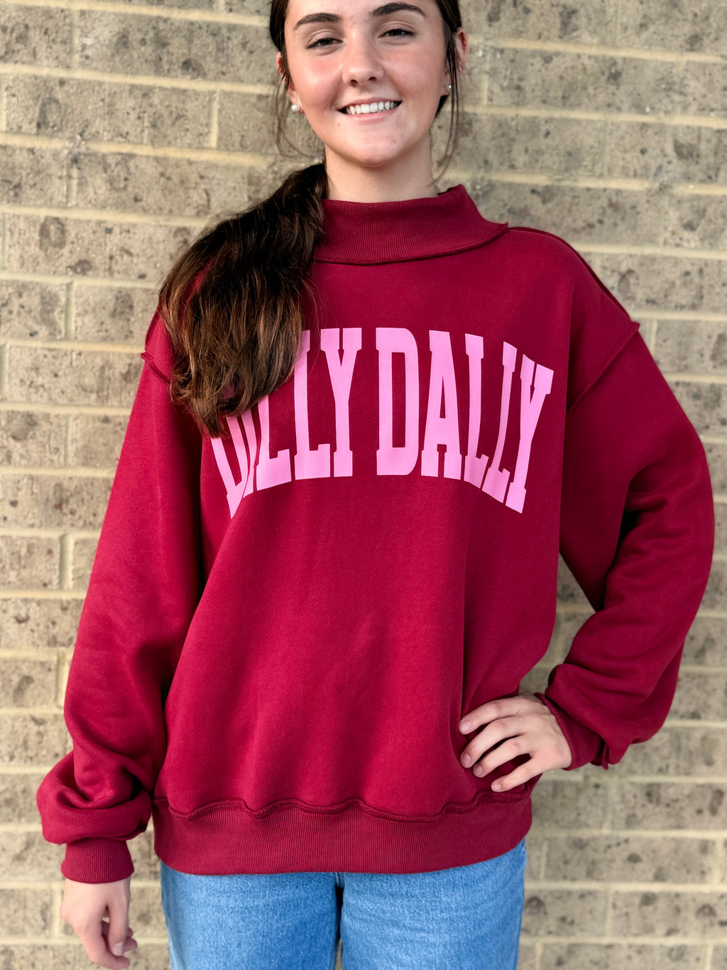 DillyDally Mockneck Sweatshirt