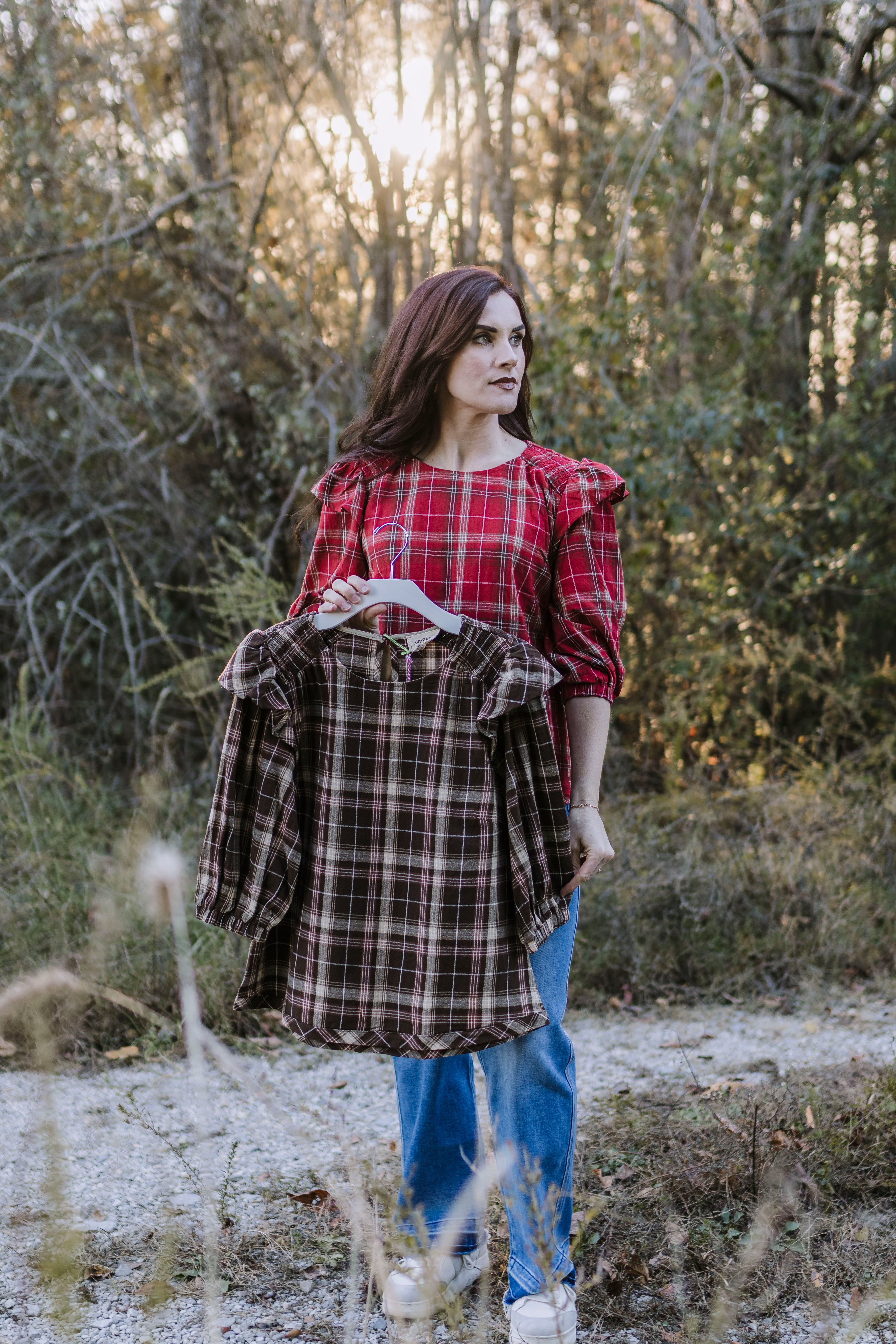 Sleigh Bells Ring Plaid Top