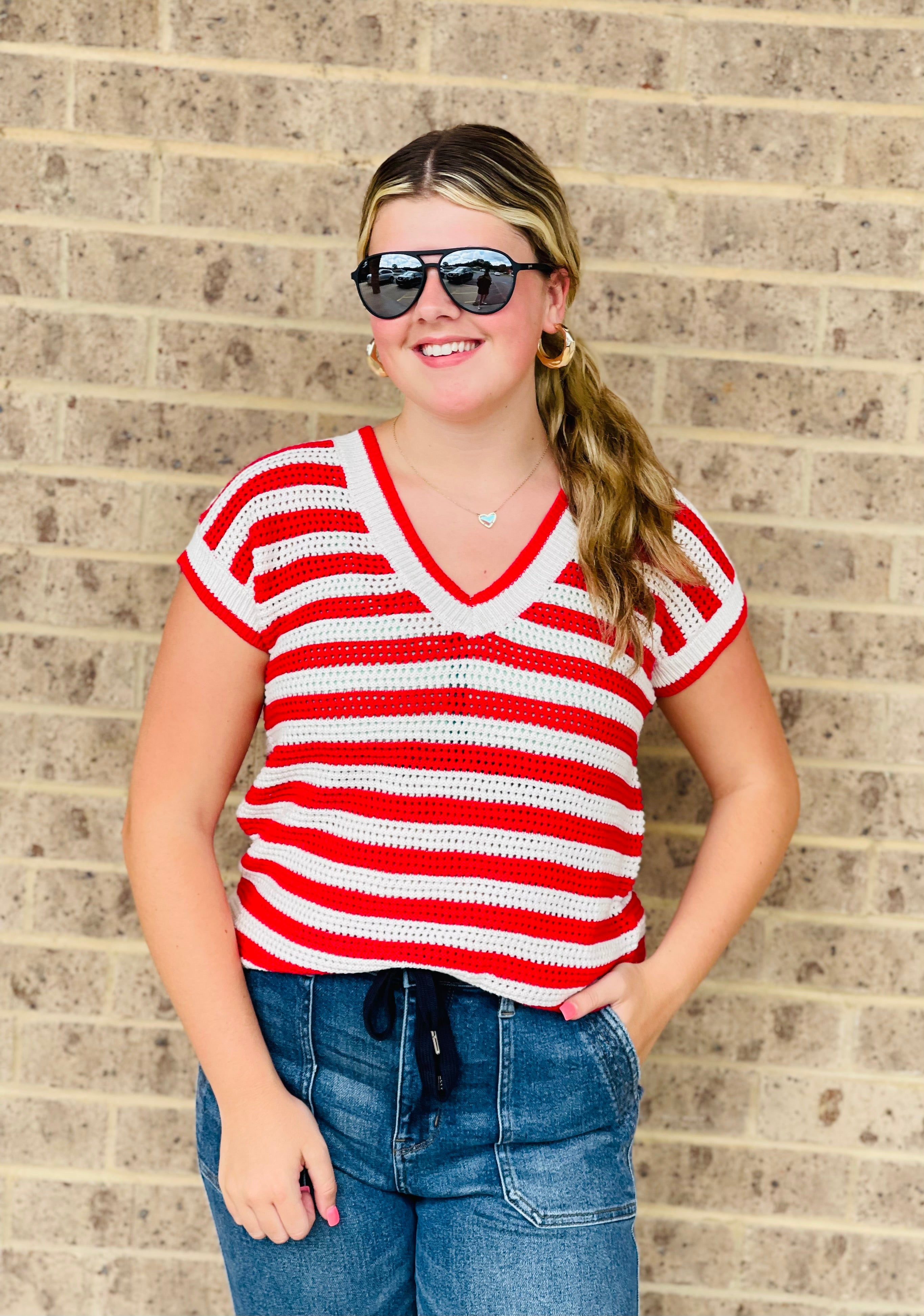 Selina Striped Sweater Top
