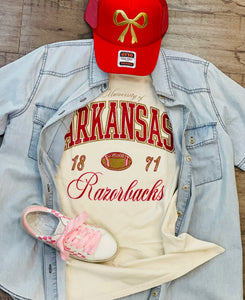 Razorbacks Wave Arch Tee Livy Lu