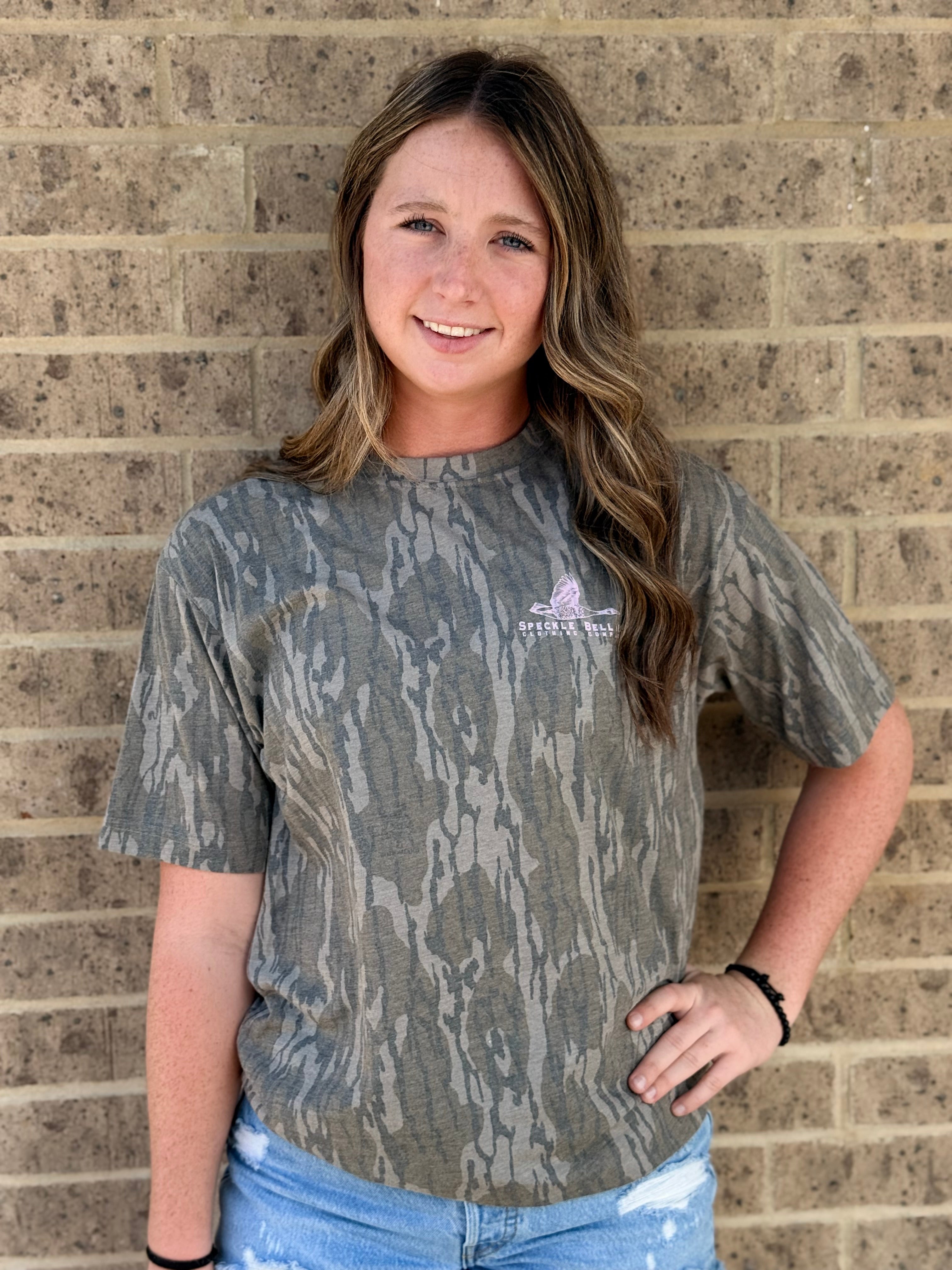SBCC Mossy Oak Goose Pink Logo - Bottomland