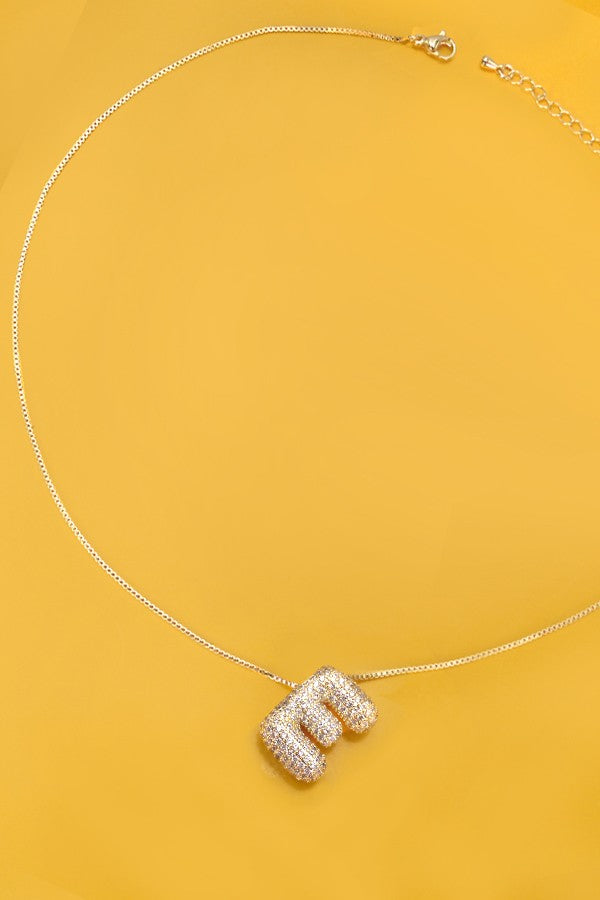 Initial Pave Rhinestone Necklace