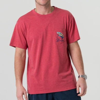 Burlebo Tee- Big Fly Heather Crimson