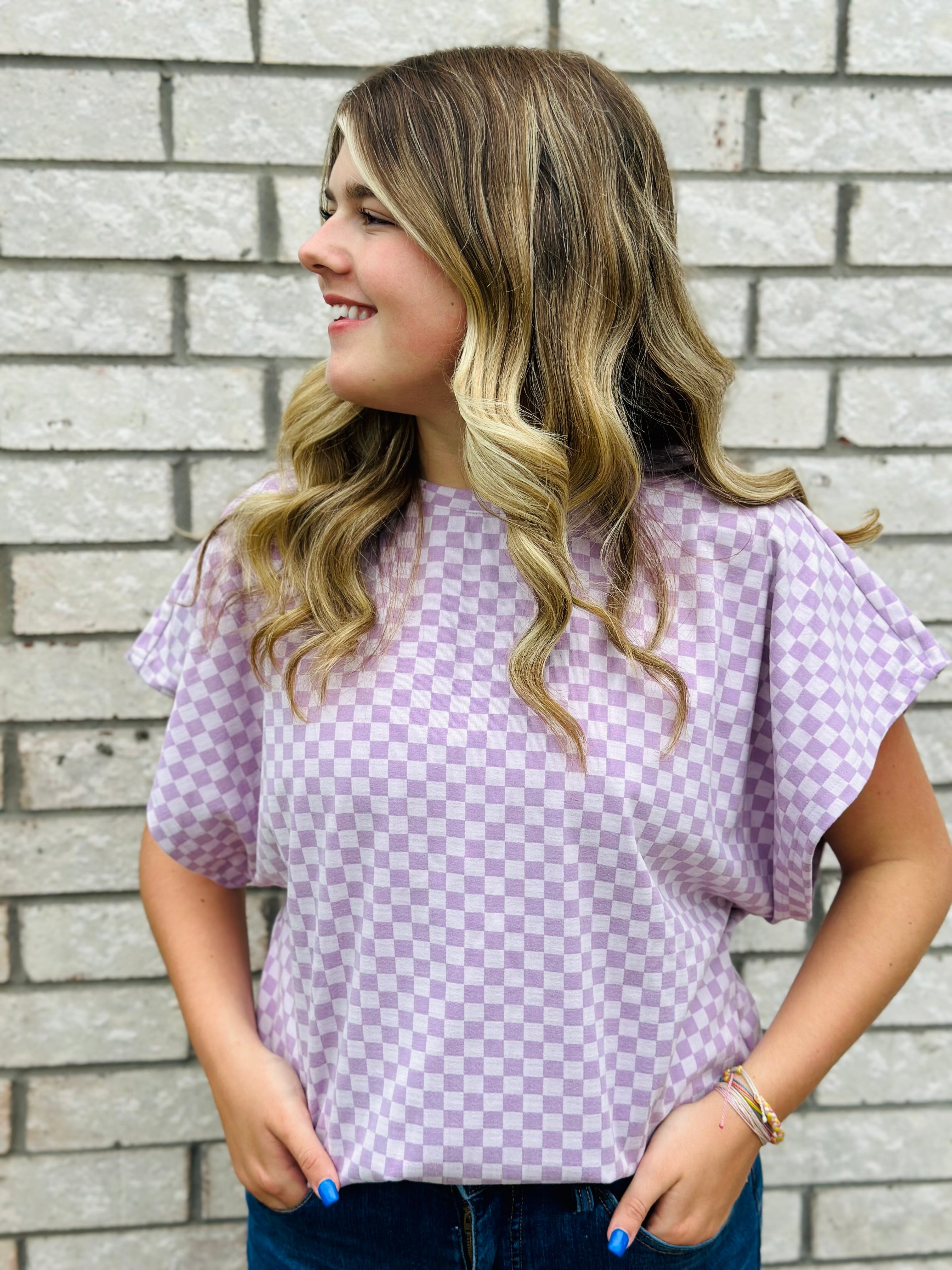 EMMA LANE CHECKERED TOP