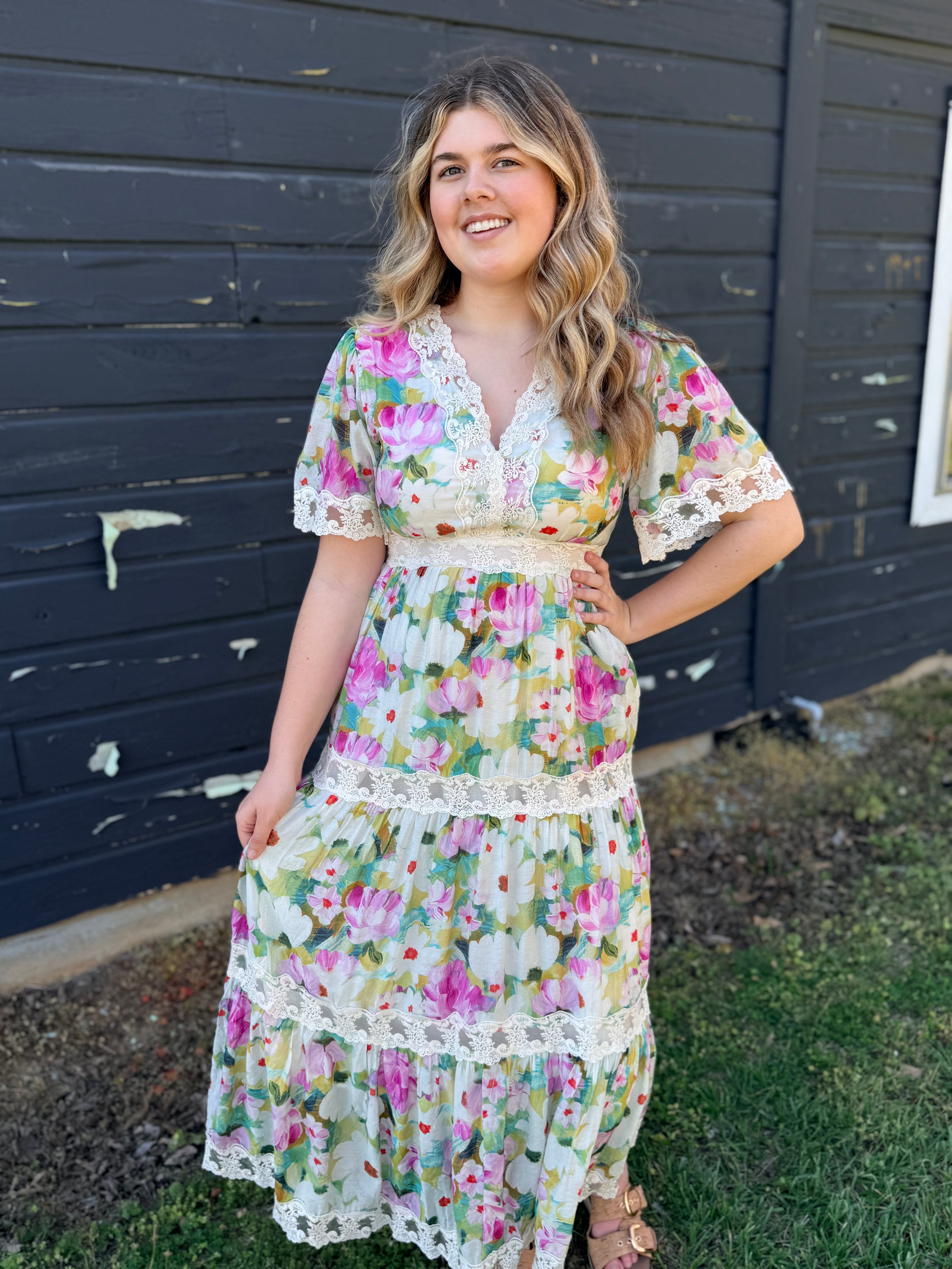 Water Painting Floral Dress