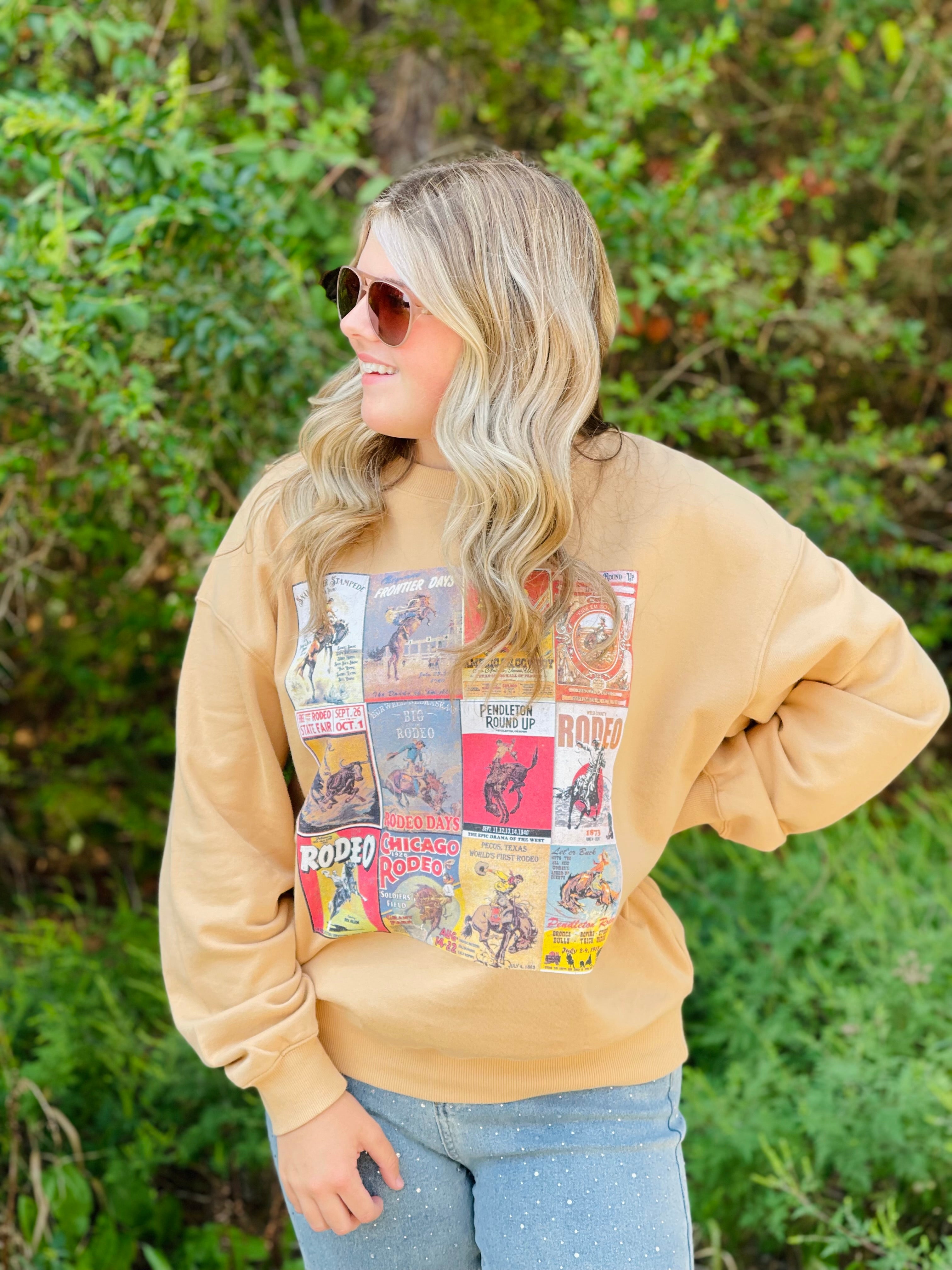 Vintage Cowboy Poster Graphic Sweatshirt