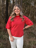 Kasey Striped Short Sleeve Top
