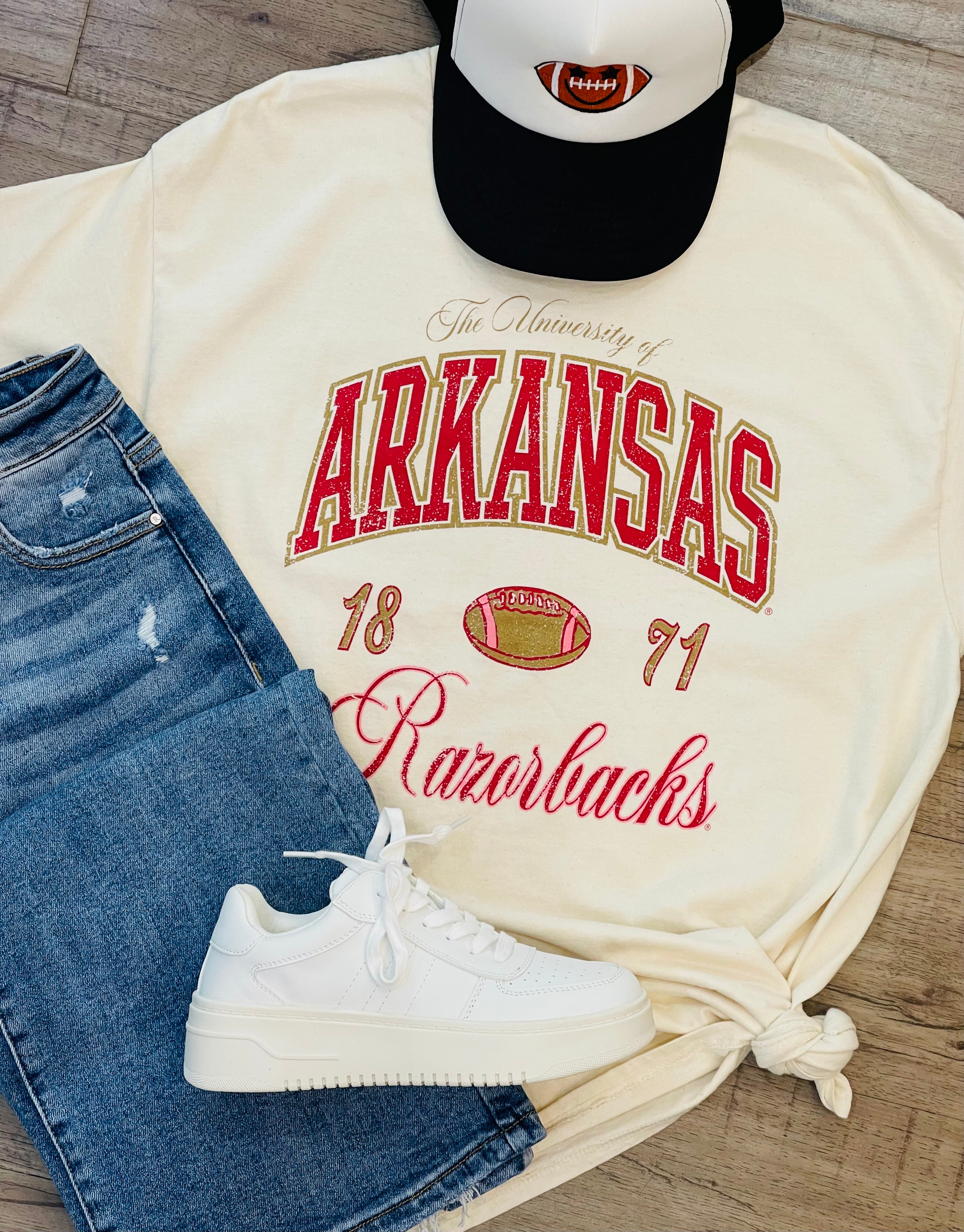 Razorbacks Wave Arch Tee Livy Lu