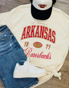 Razorbacks Wave Arch Tee Livy Lu