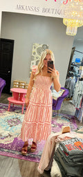 Bella Stripe Floral Smocked Midi