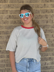 Retro Stripe Ringer Tee
