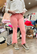 RISEN MID RISE STRAIGHT STEP HEM PANTS
