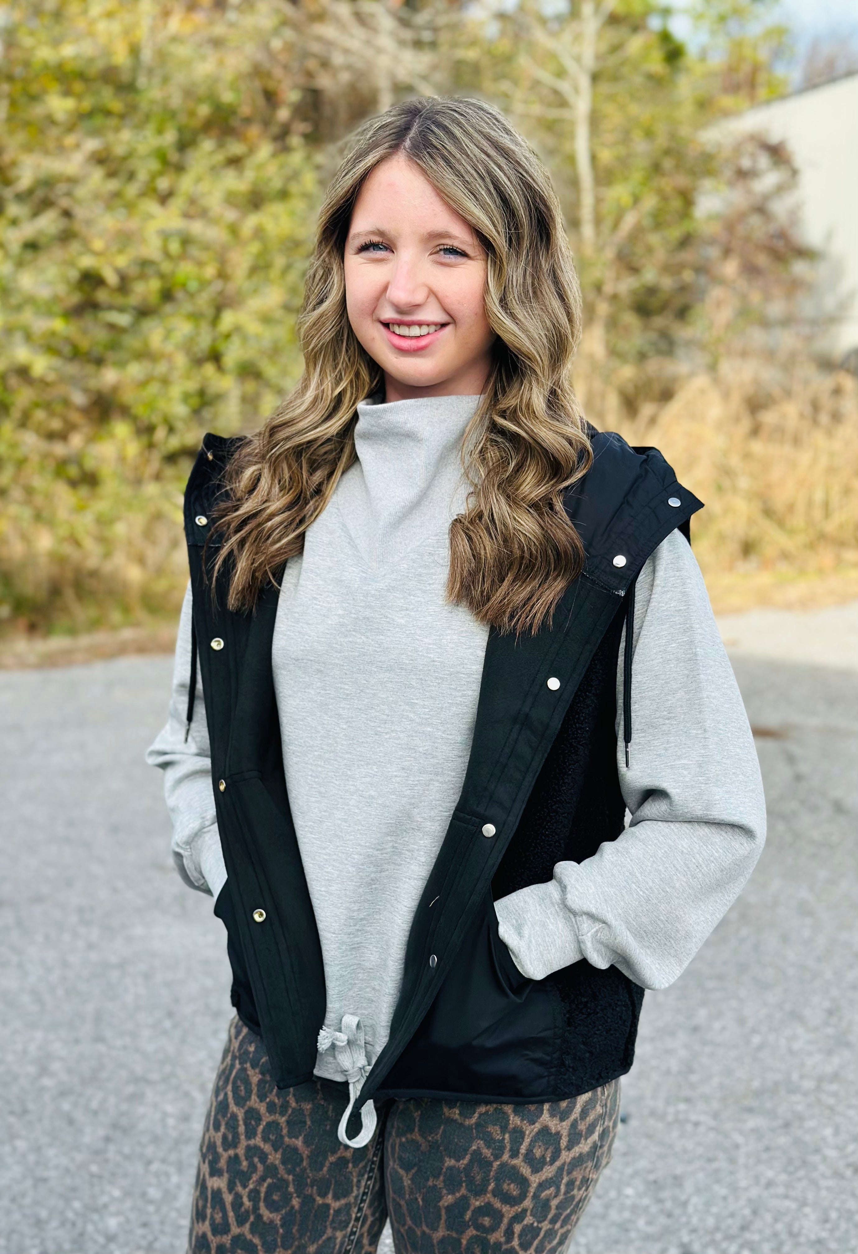 Leslie Drawstring Mock Neck