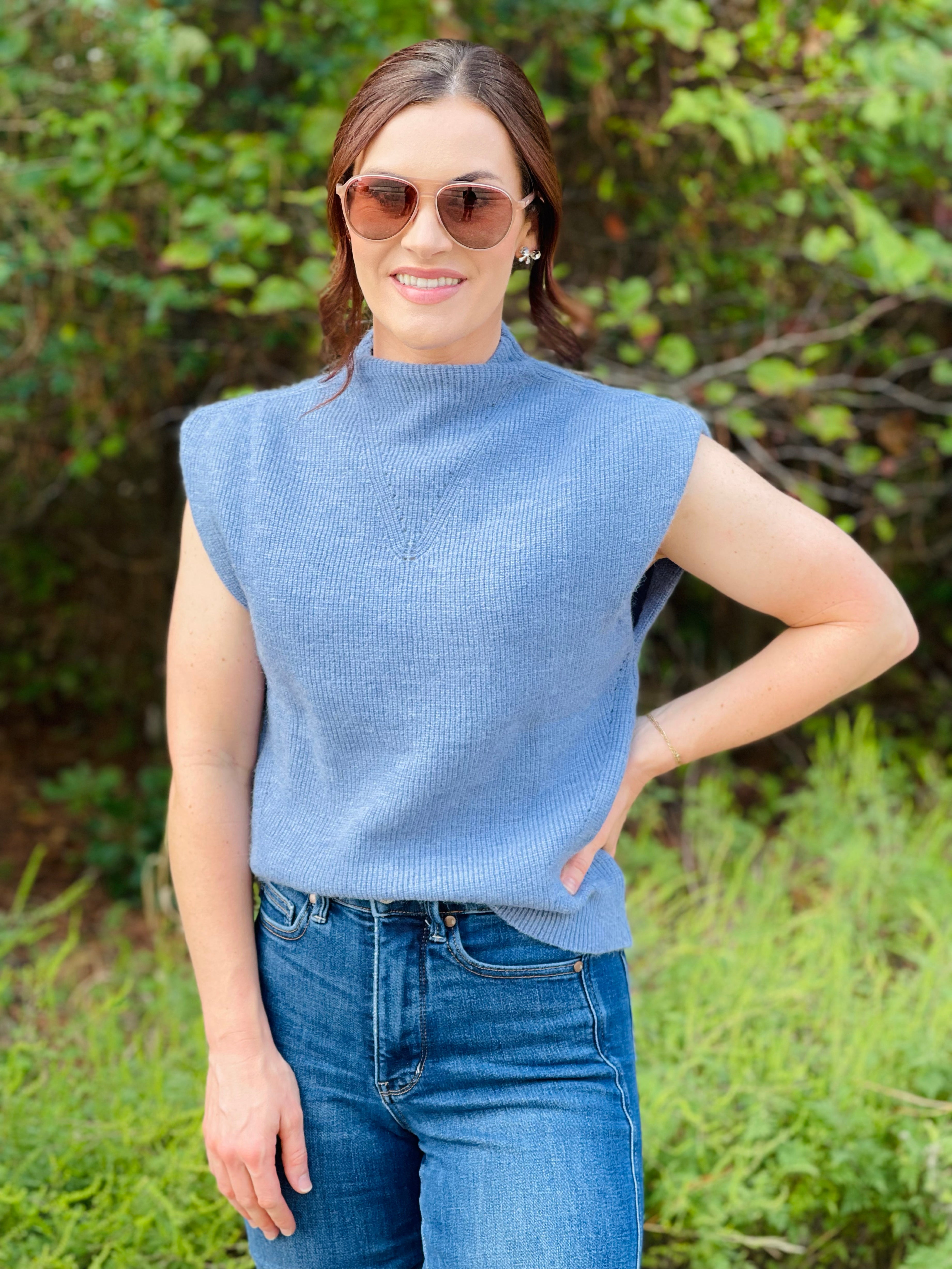 Sarah Mock Neck Sweater Vest