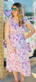 Hassie Floral Printed Smocked Ruffle Dress