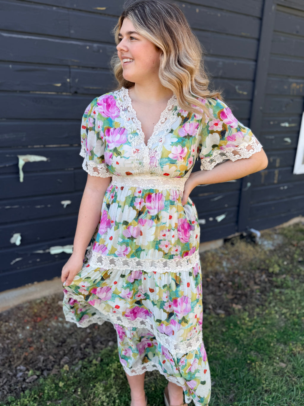 Water Painting Floral Dress