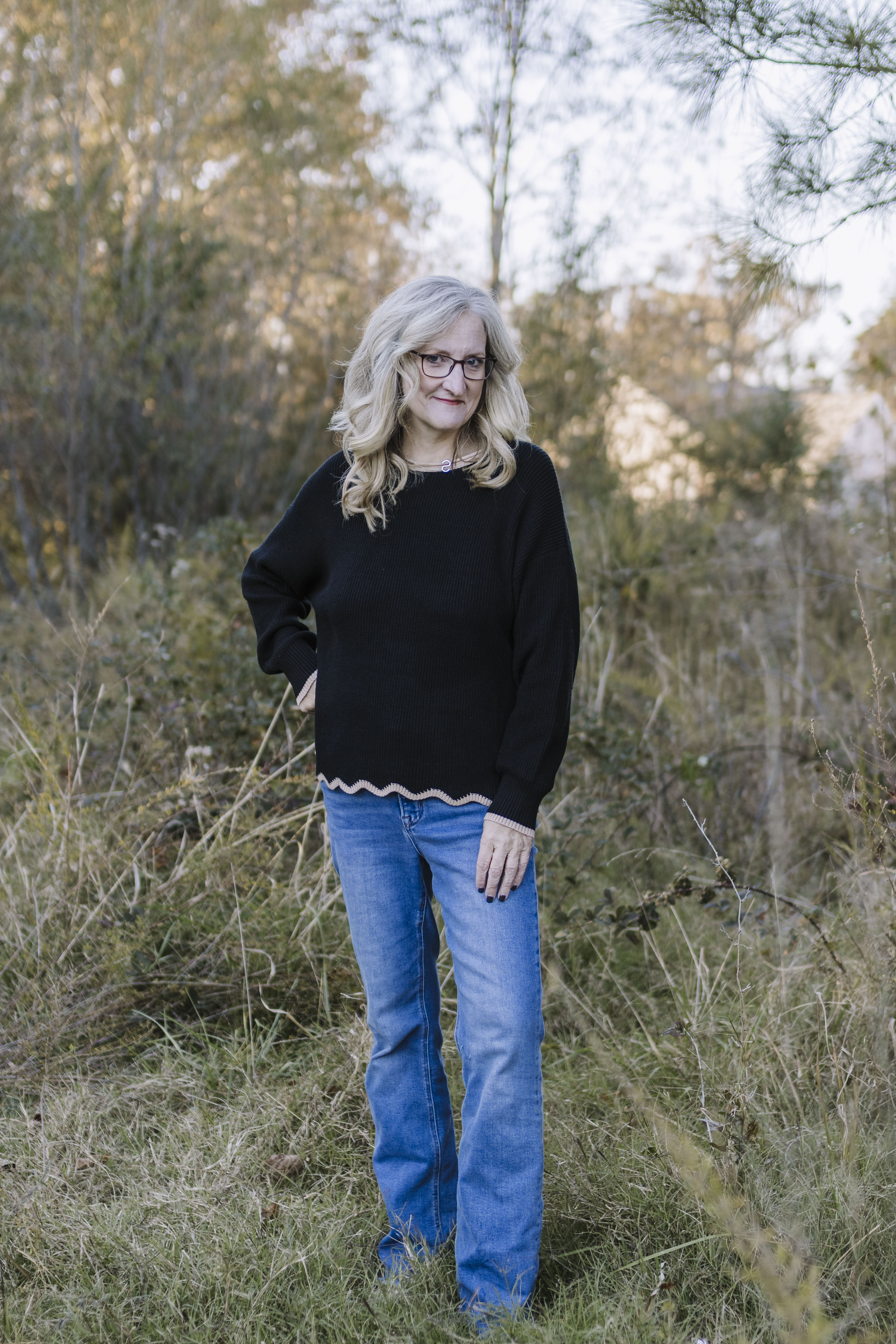 Sutton Scalloped Trim Sweater