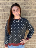 Polka Dot Ribbed Top