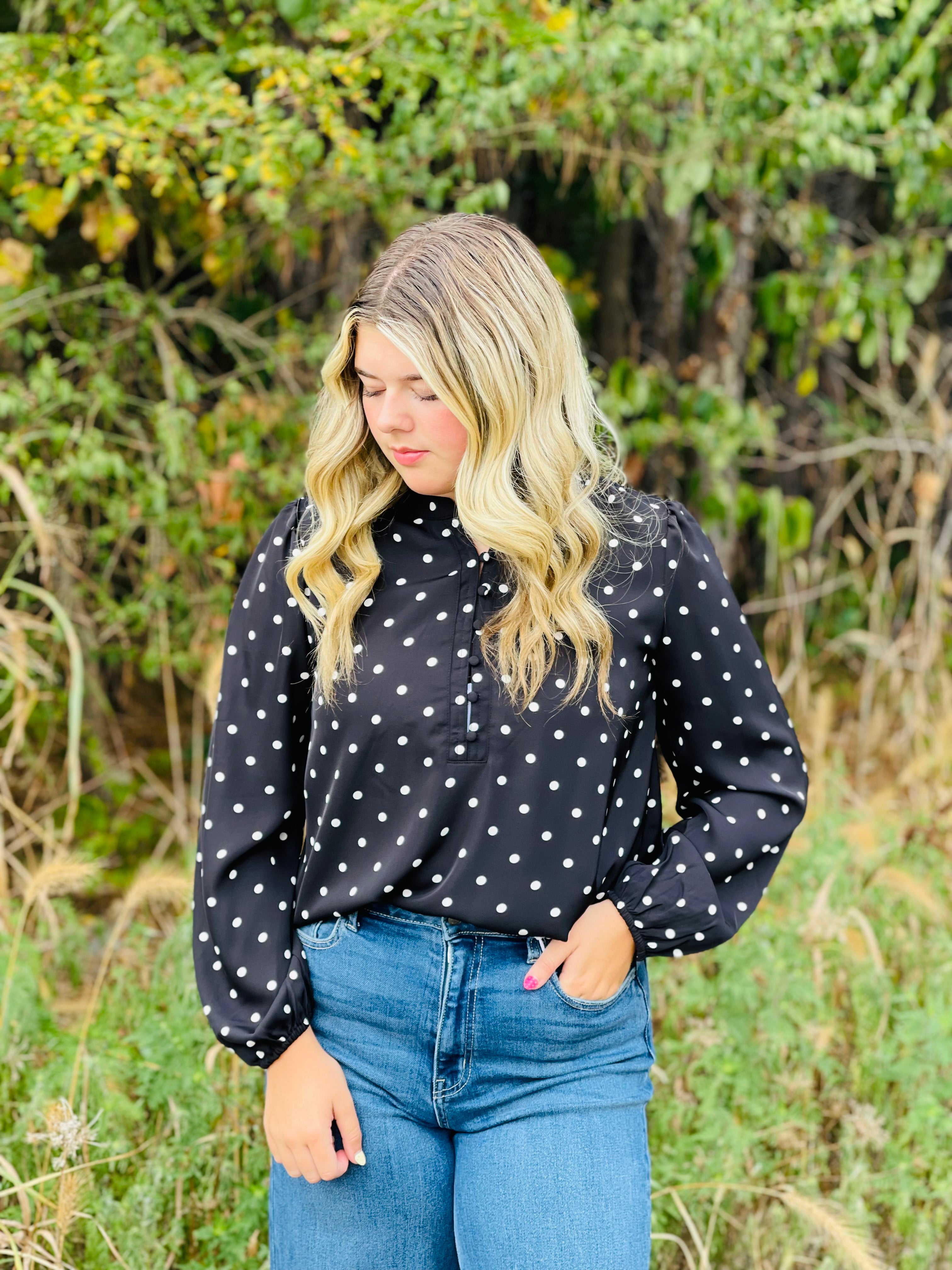 Kaitlin Polka Dot Blouse