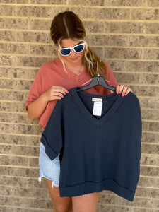 Camden Textured V-neck Tee