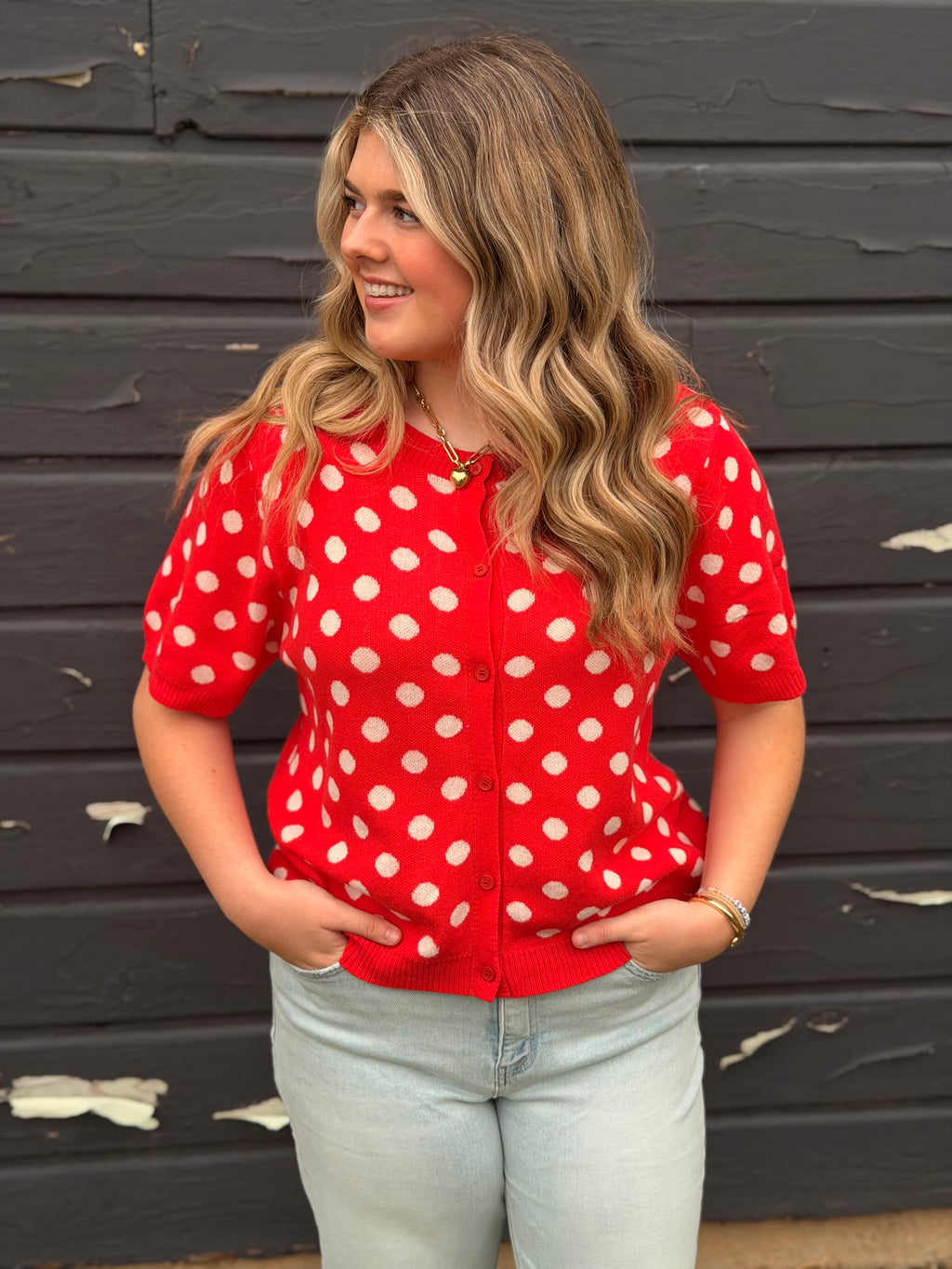 Pepper Polka Dot Sweater Cardigan