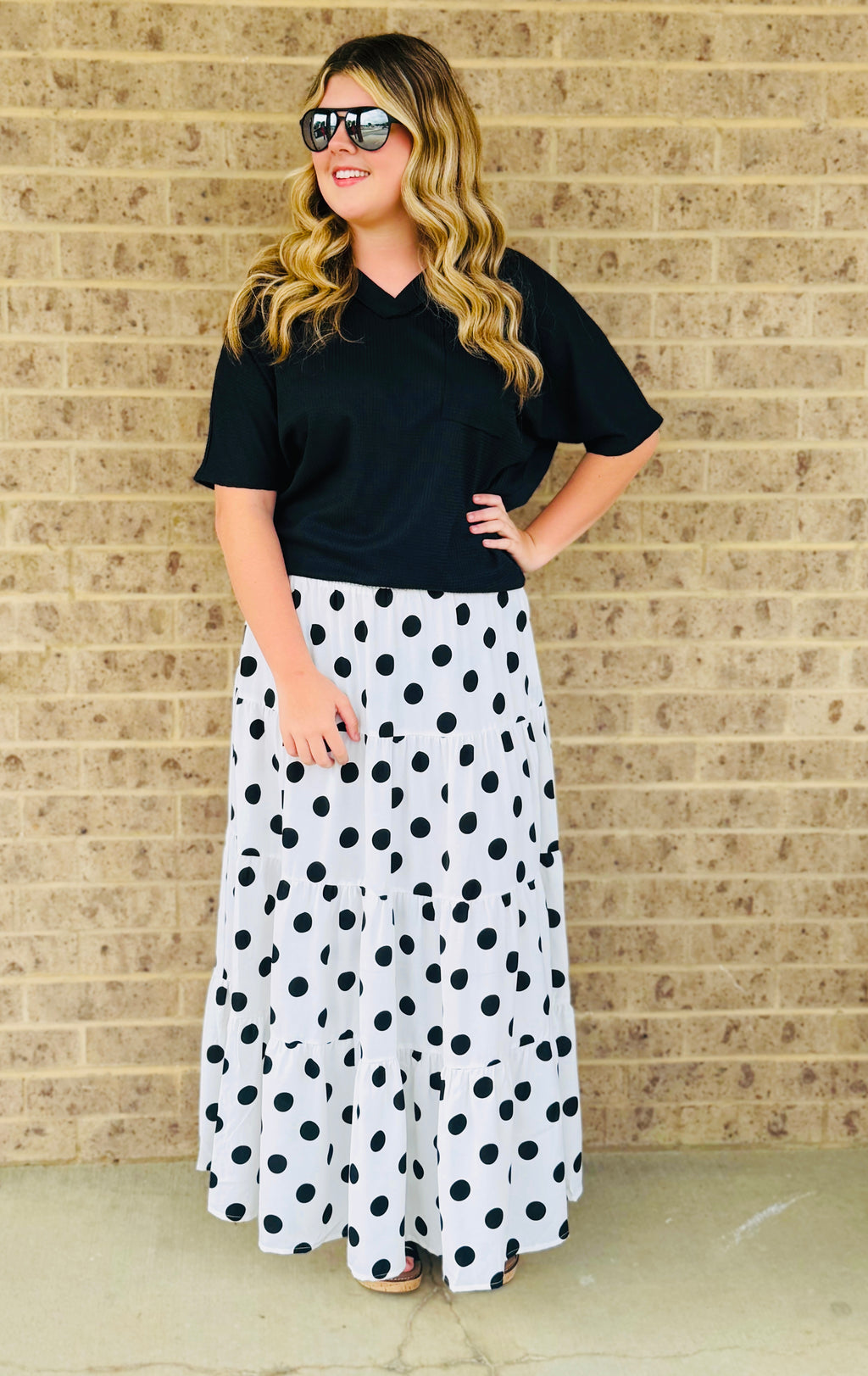 Sarah Polka Dot Maxi Skirt