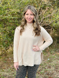 Meredith Waffle Mock Neck