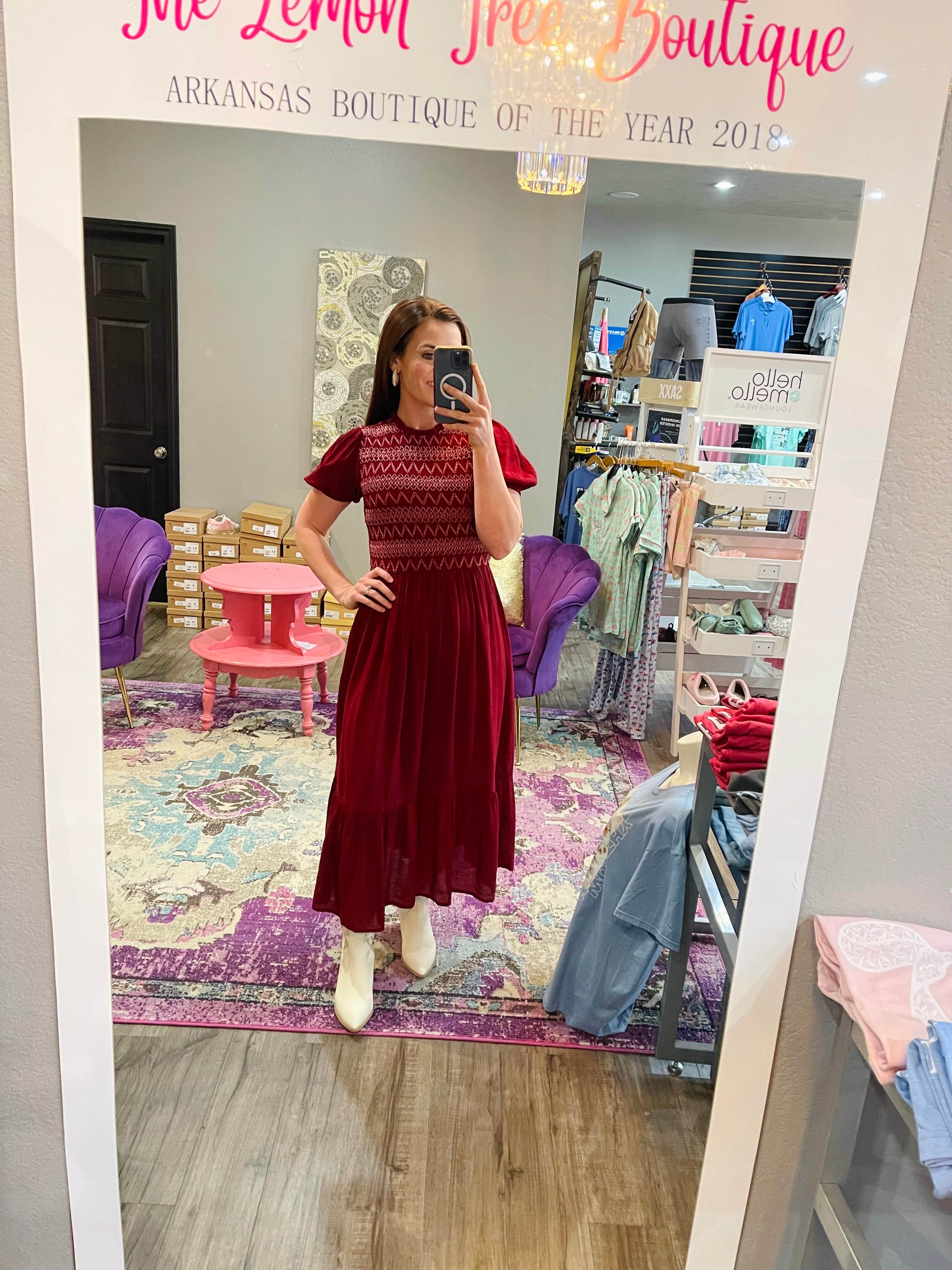 Carson Puff Sleeve Midi