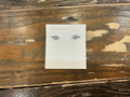 Mini Ellie Luxe Stud Earring Rhod Metal White
